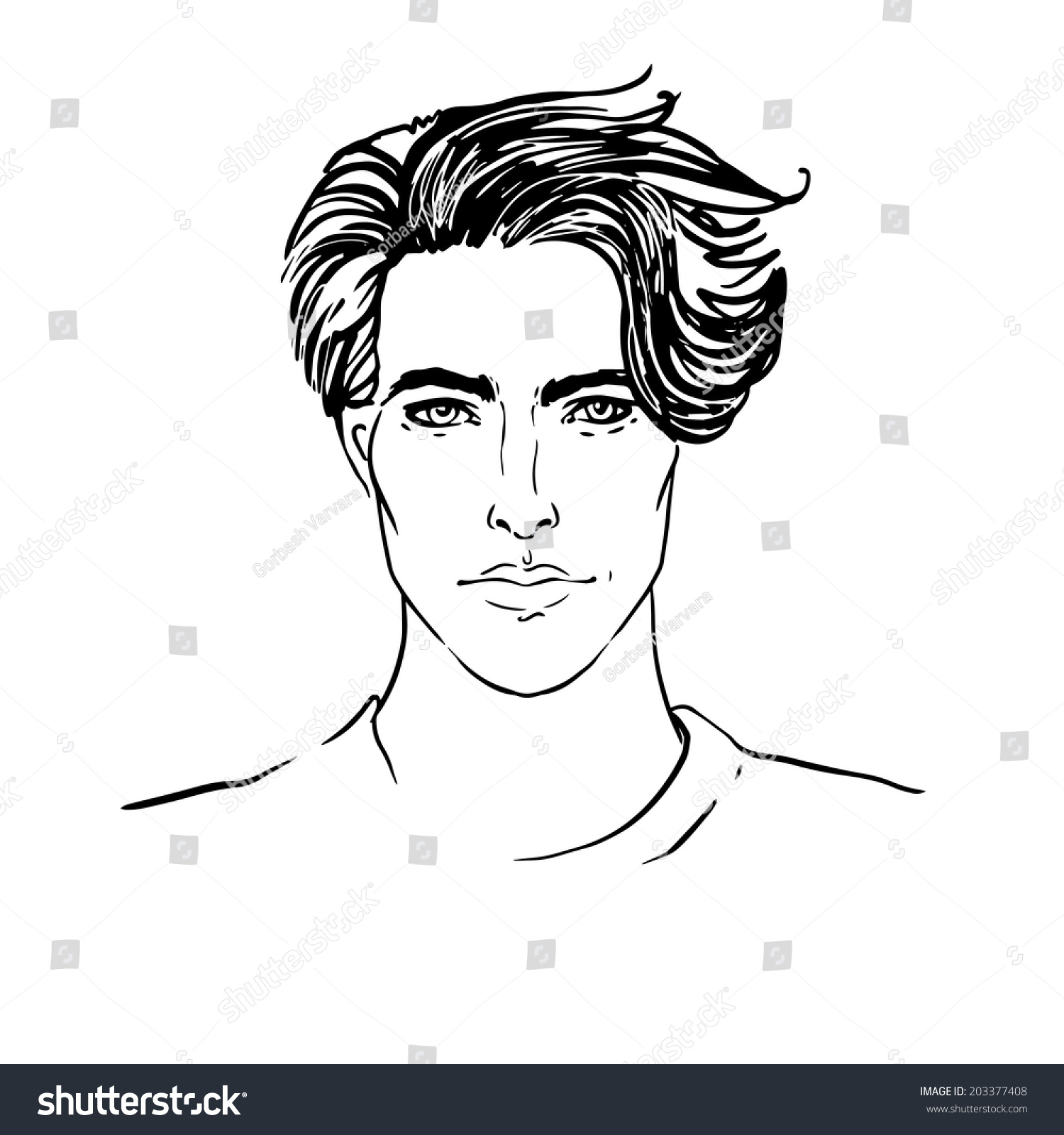 Hand-drawn fashion male model. Sketch style - Royalty Free Stock Vector ...