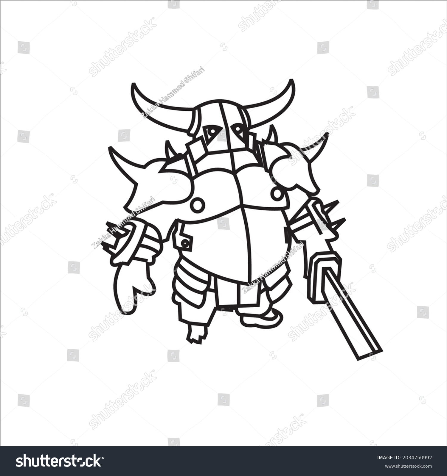 robot character in clash of clans game - Royalty Free Stock Vector ...