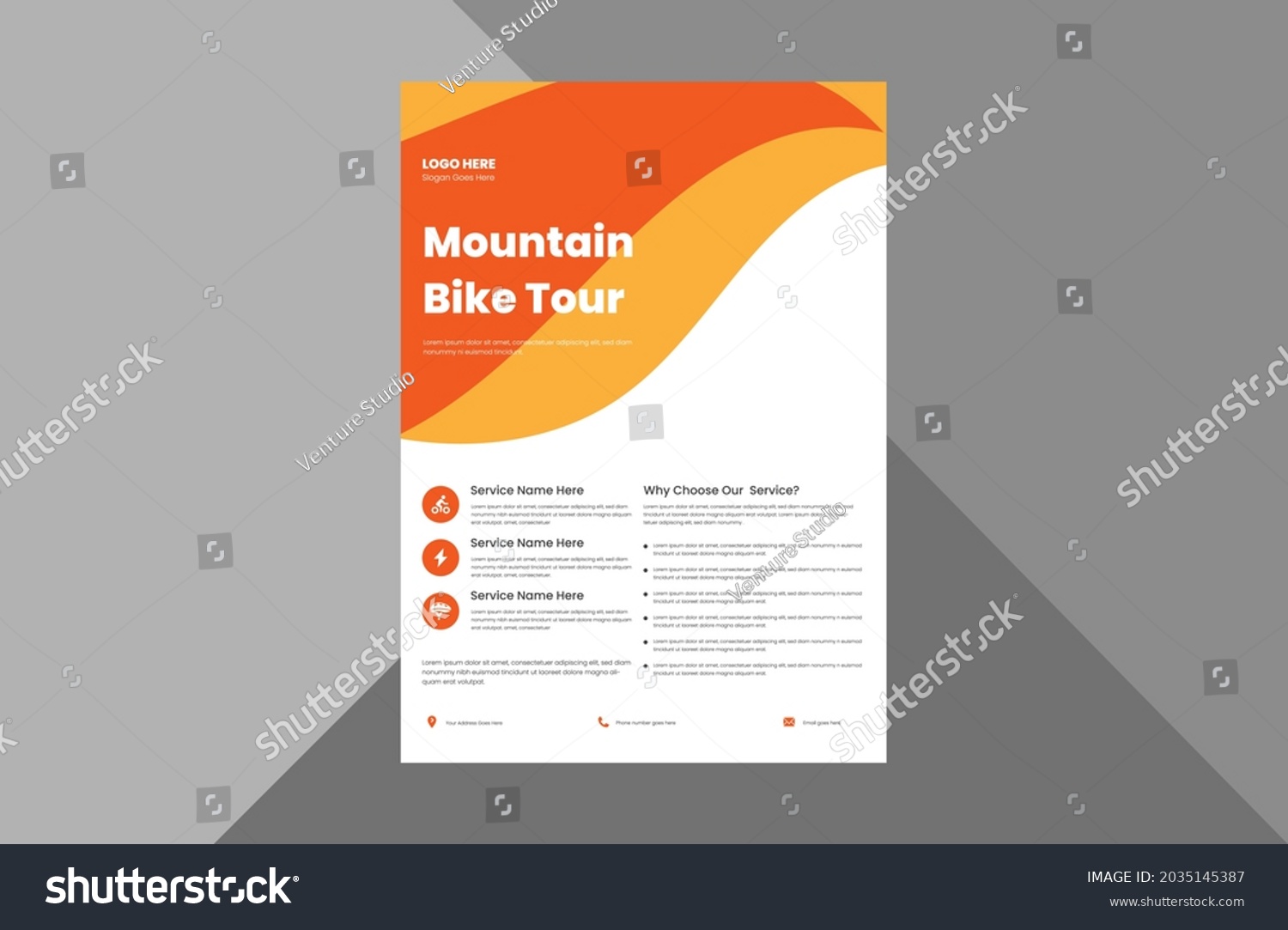 bicycle tour flyer design template. bicycle - Royalty Free Stock Vector ...