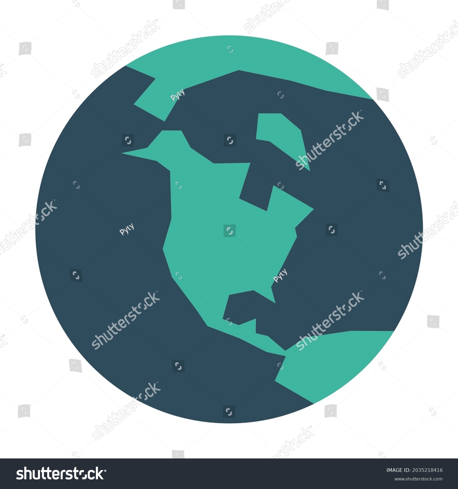 Simplified Earth Globe With Map Of World Focused Royalty Free Stock Vector 2035218416 0176