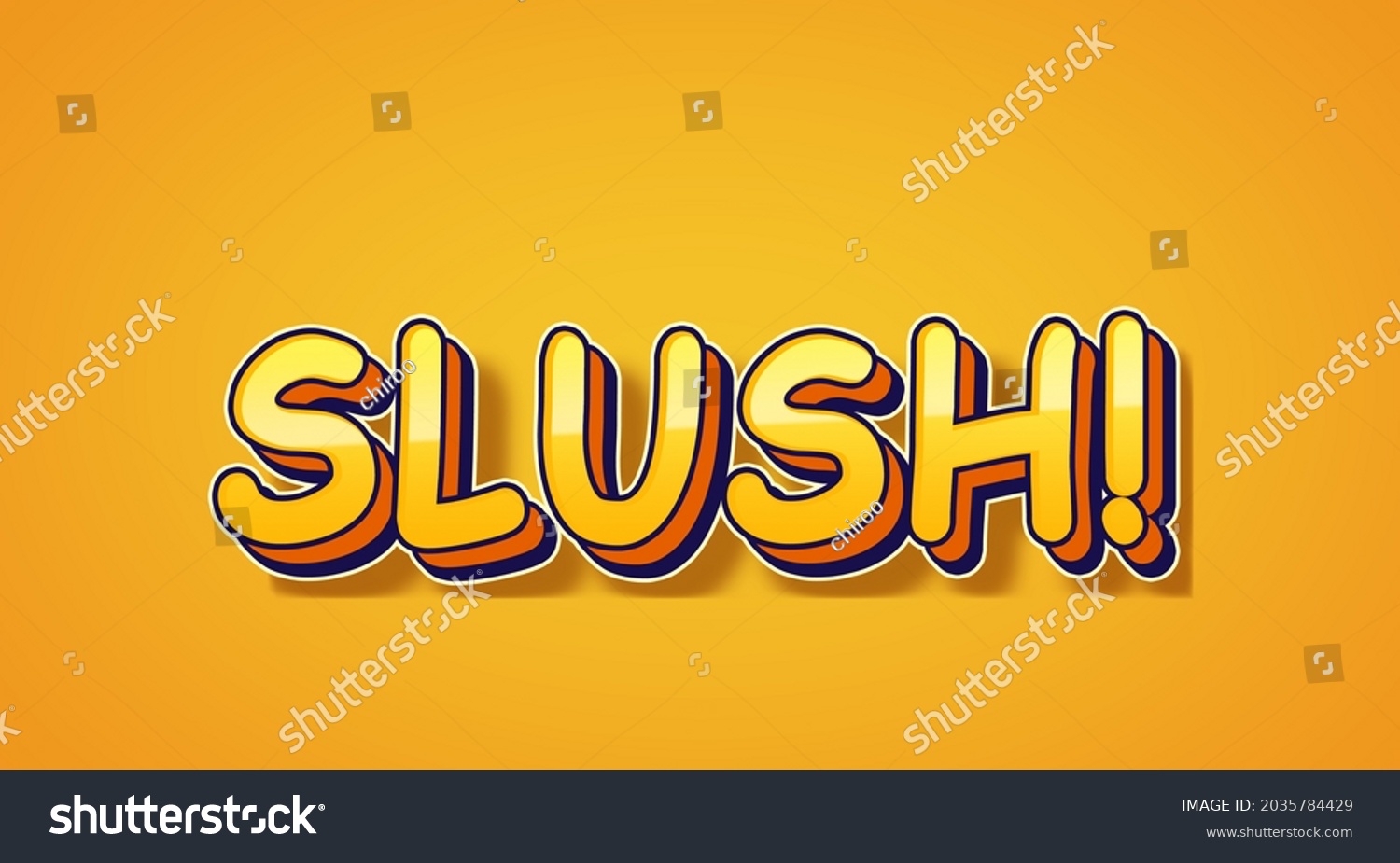 SLUSH Comic Speech 3d Text Style Effect Mockup - Royalty Free Stock ...