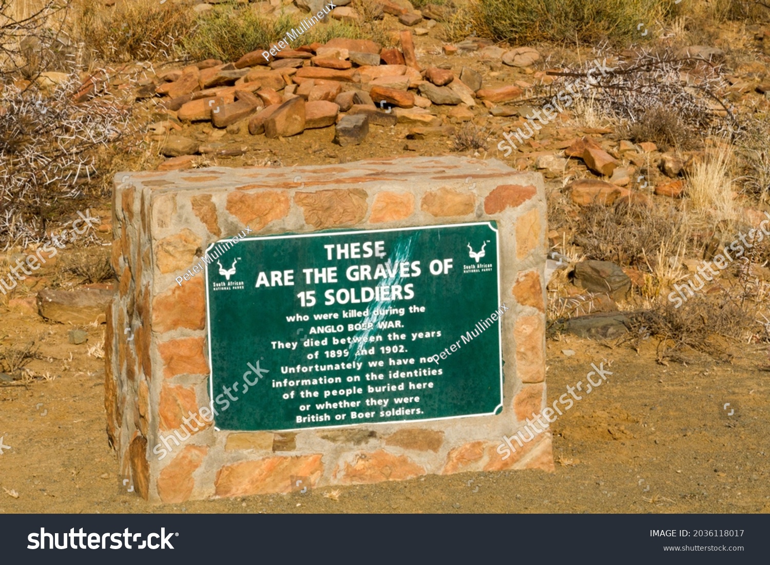 Mountain Zebra National Park, South Africa: war graves from the Anglo-Boer war - unknown soldiers. #2036118017