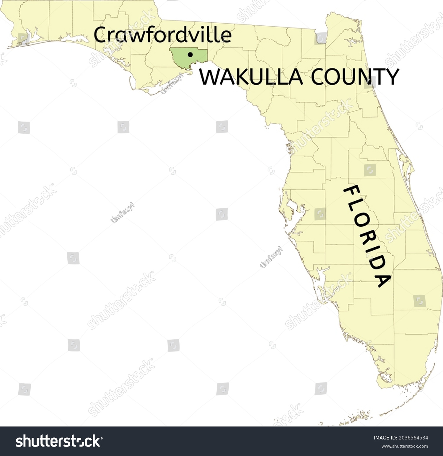 Wakulla County And Unincorporated Community Of - Royalty Free Stock ...