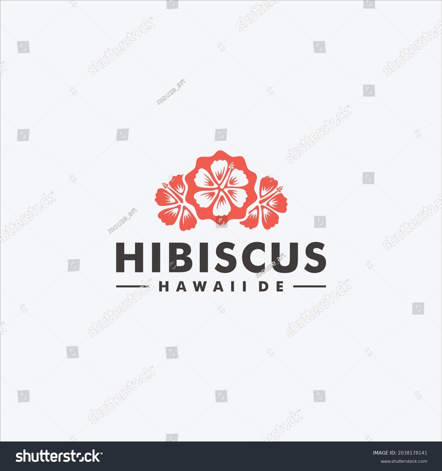 Hibiscus Flower Logo Template Design Vector Royalty Free Stock Vector