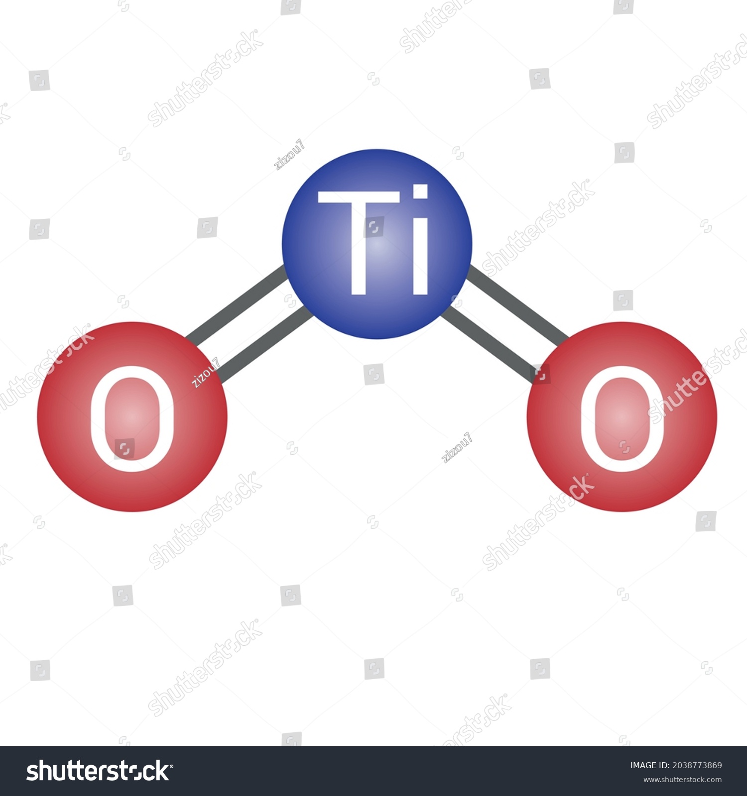 Chemical Structure Of Titanium Dioxide (TiO2) - Royalty Free Stock ...