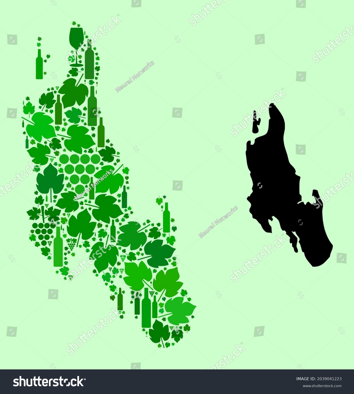 Vector Map Of Zanzibar Island Mosaic Of Green Royalty Free Stock