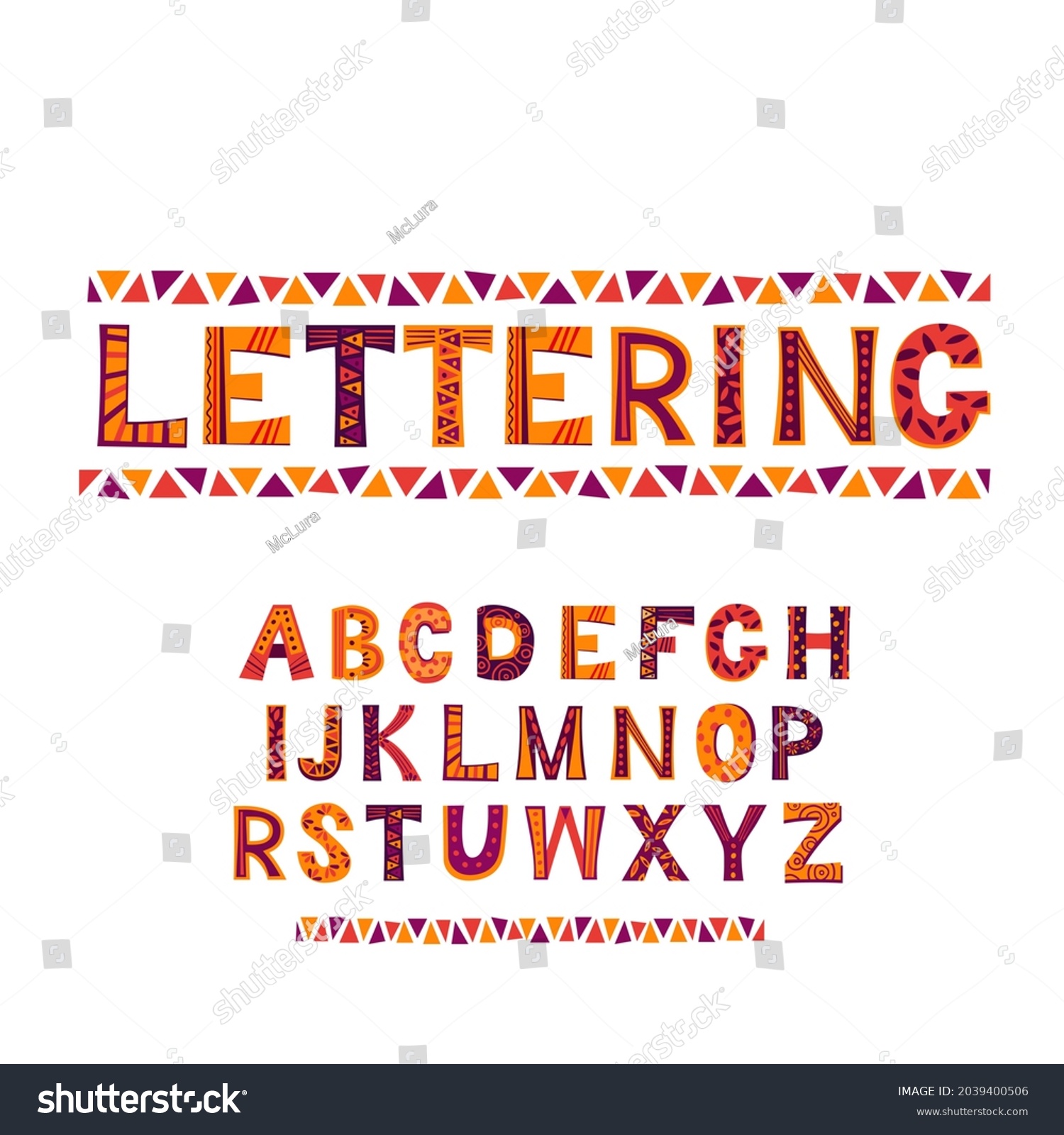 colored alphabet letters with patterns, artistic - Royalty Free Stock ...