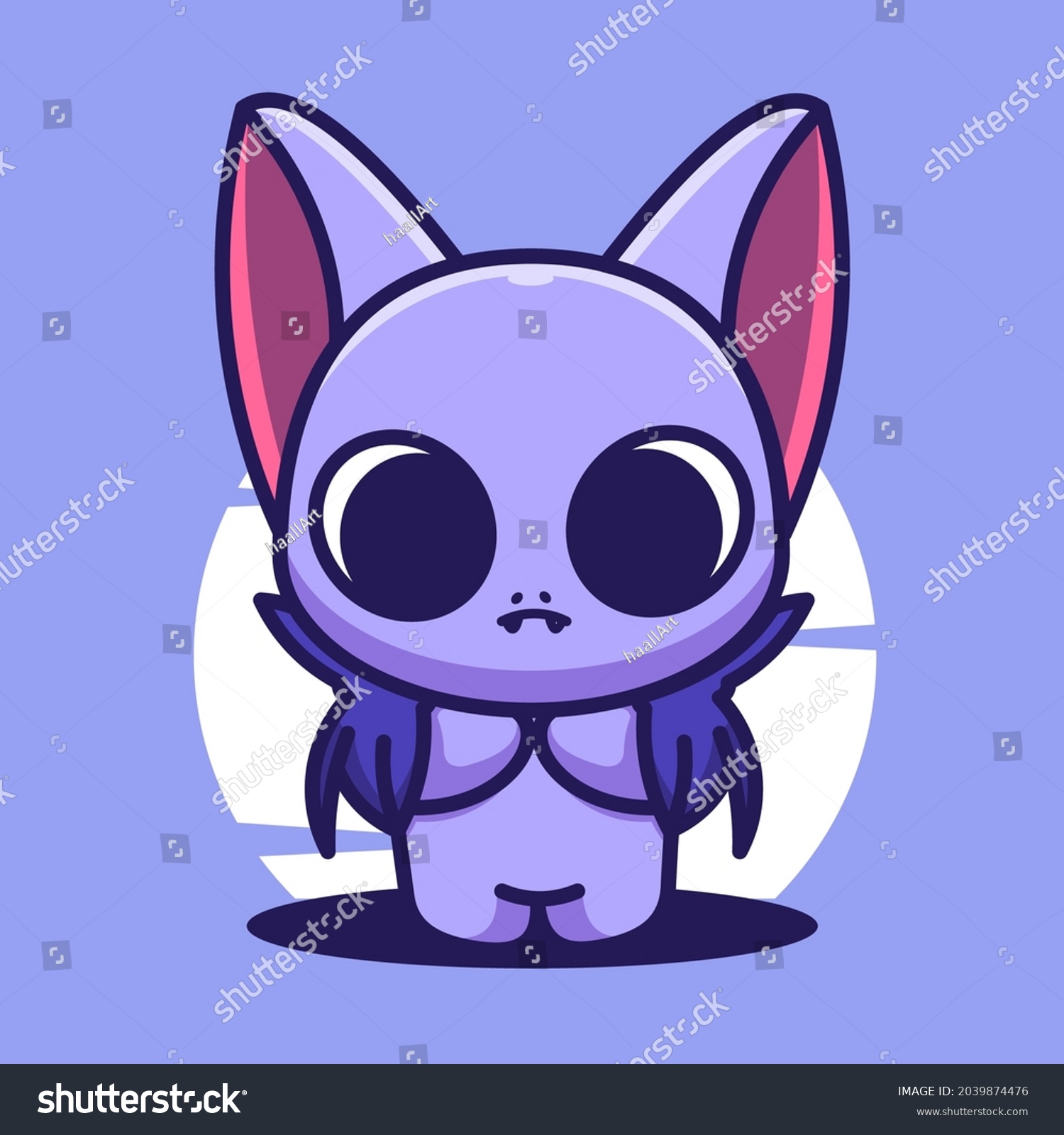 cute bat mascot illustration cartoon mascot vector icon. premium quality #2039874476