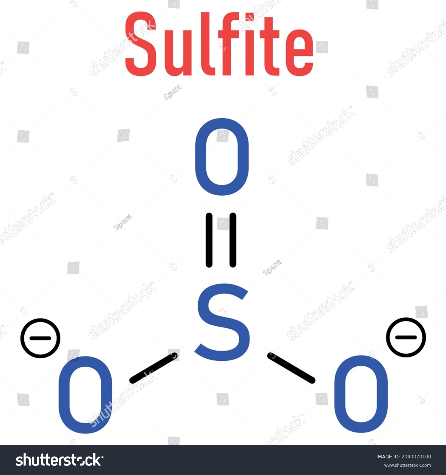 Sulfite Anion Chemical Structure Sulfite Salts Royalty Free Stock Vector 2040070100 4933