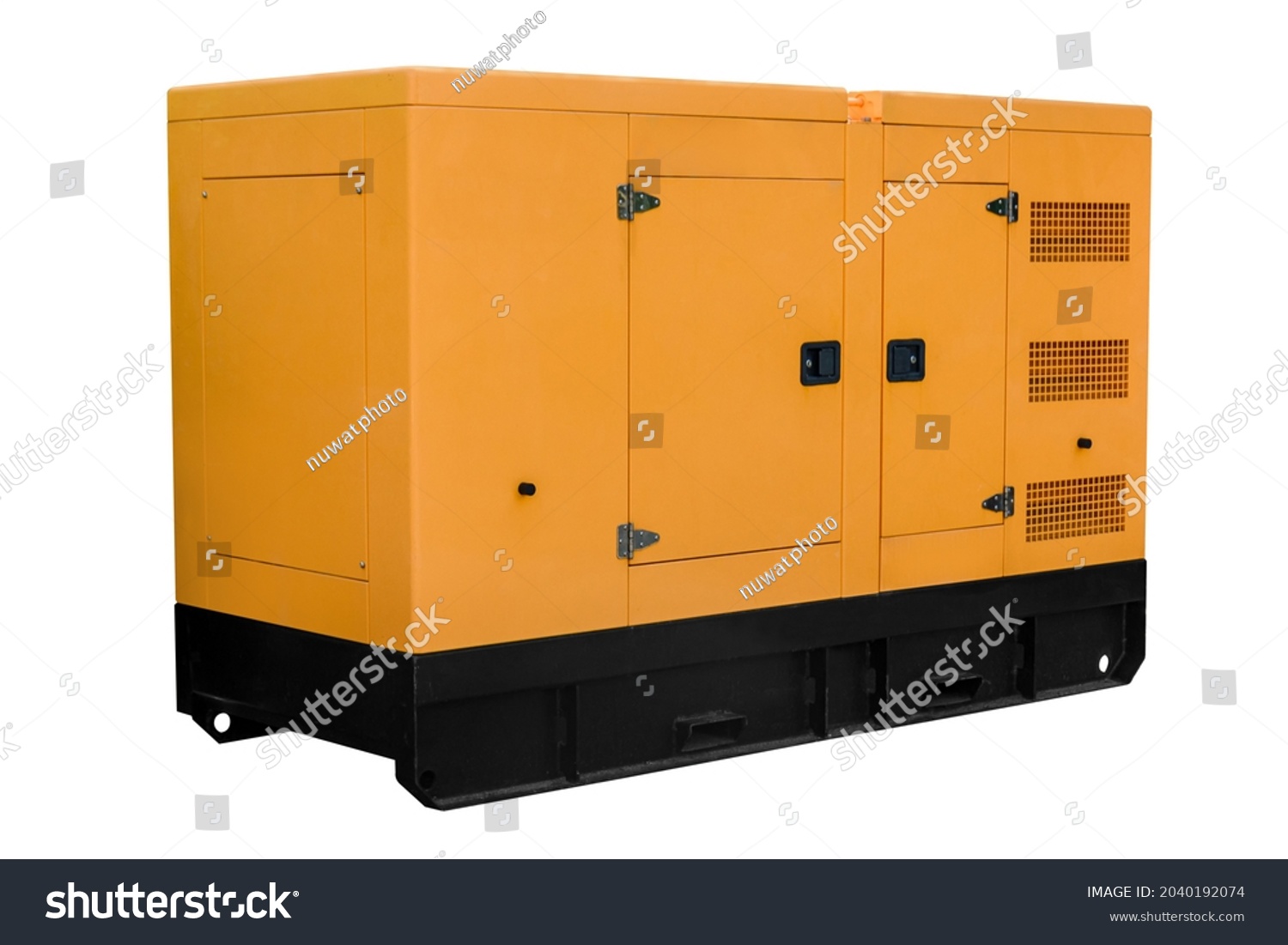 The mobile industrial diesel power generator on a white background works with a clipping path. #2040192074