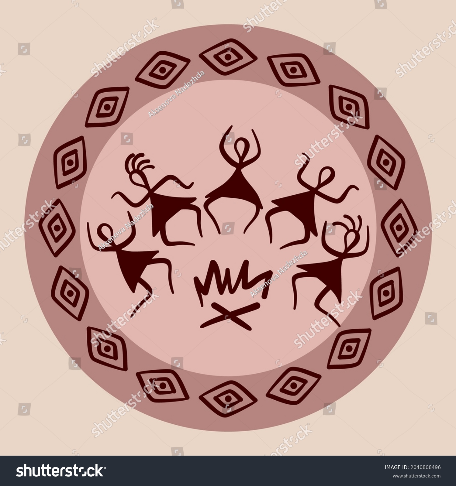 Traditional Native American Symbols Primitive Royalty Free Stock