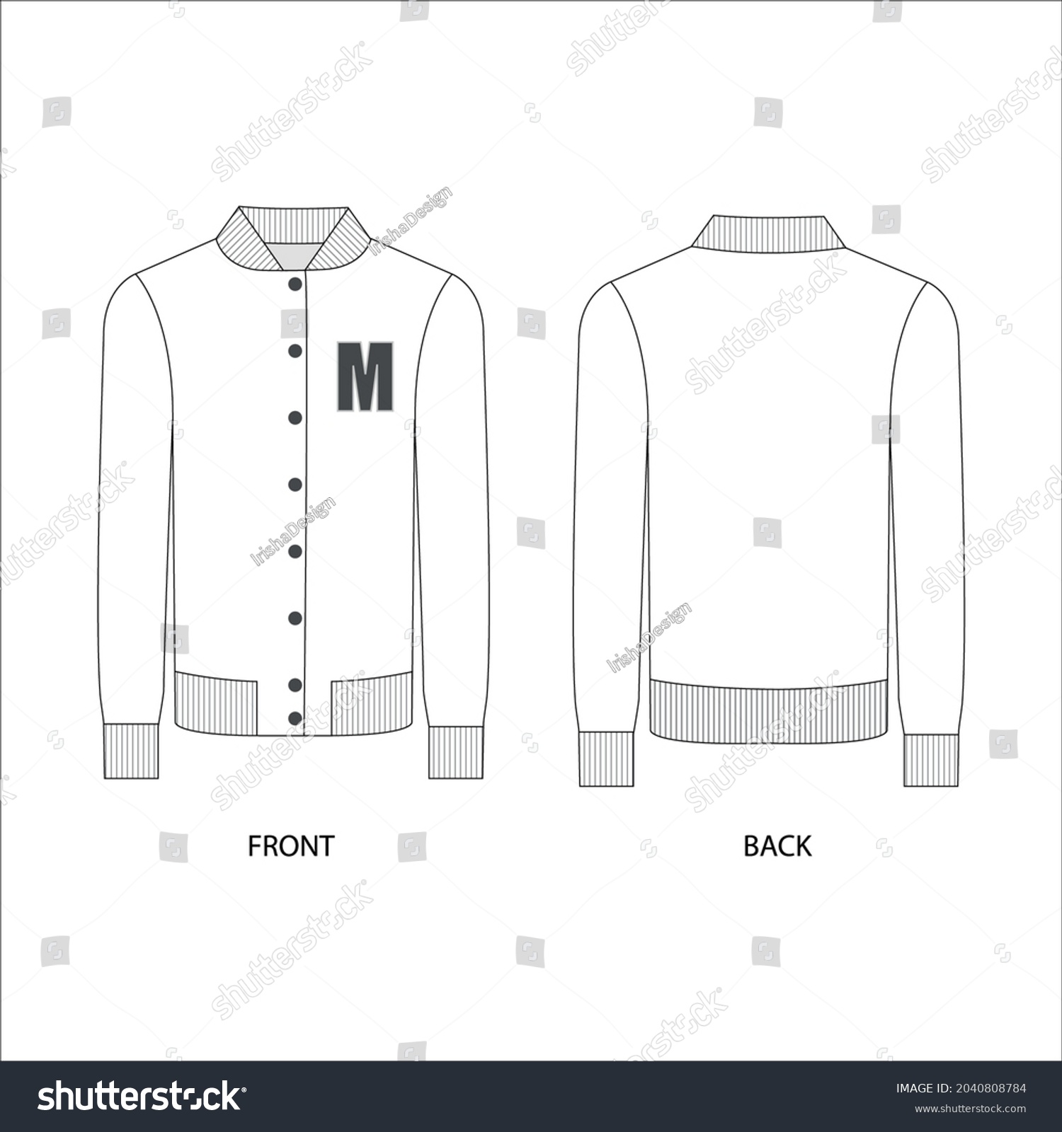 Bomber jacket technical sketch. illustration of - Royalty Free Stock ...
