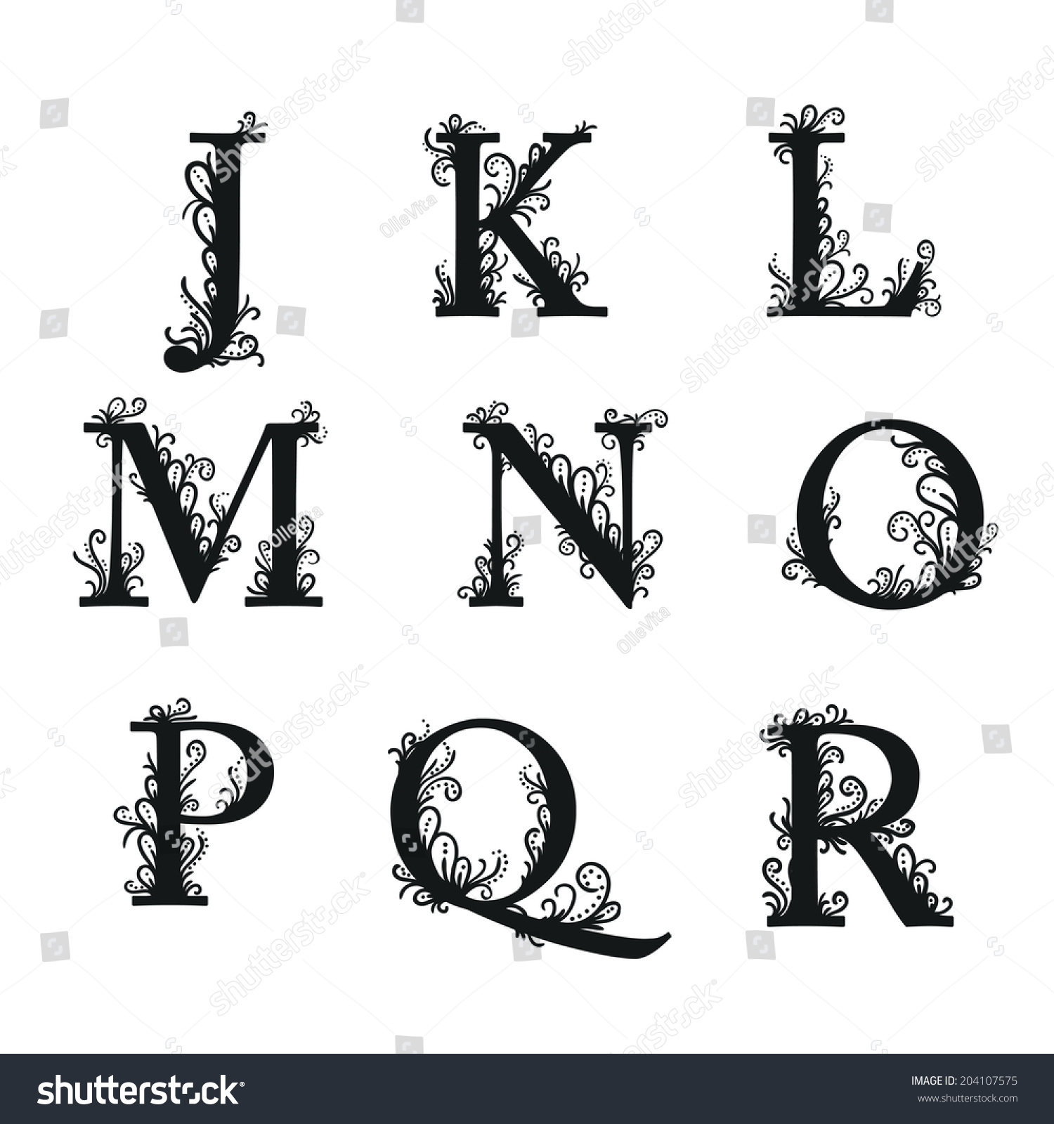 Set of Isolated stylized calligraphic - Royalty Free Stock Vector ...