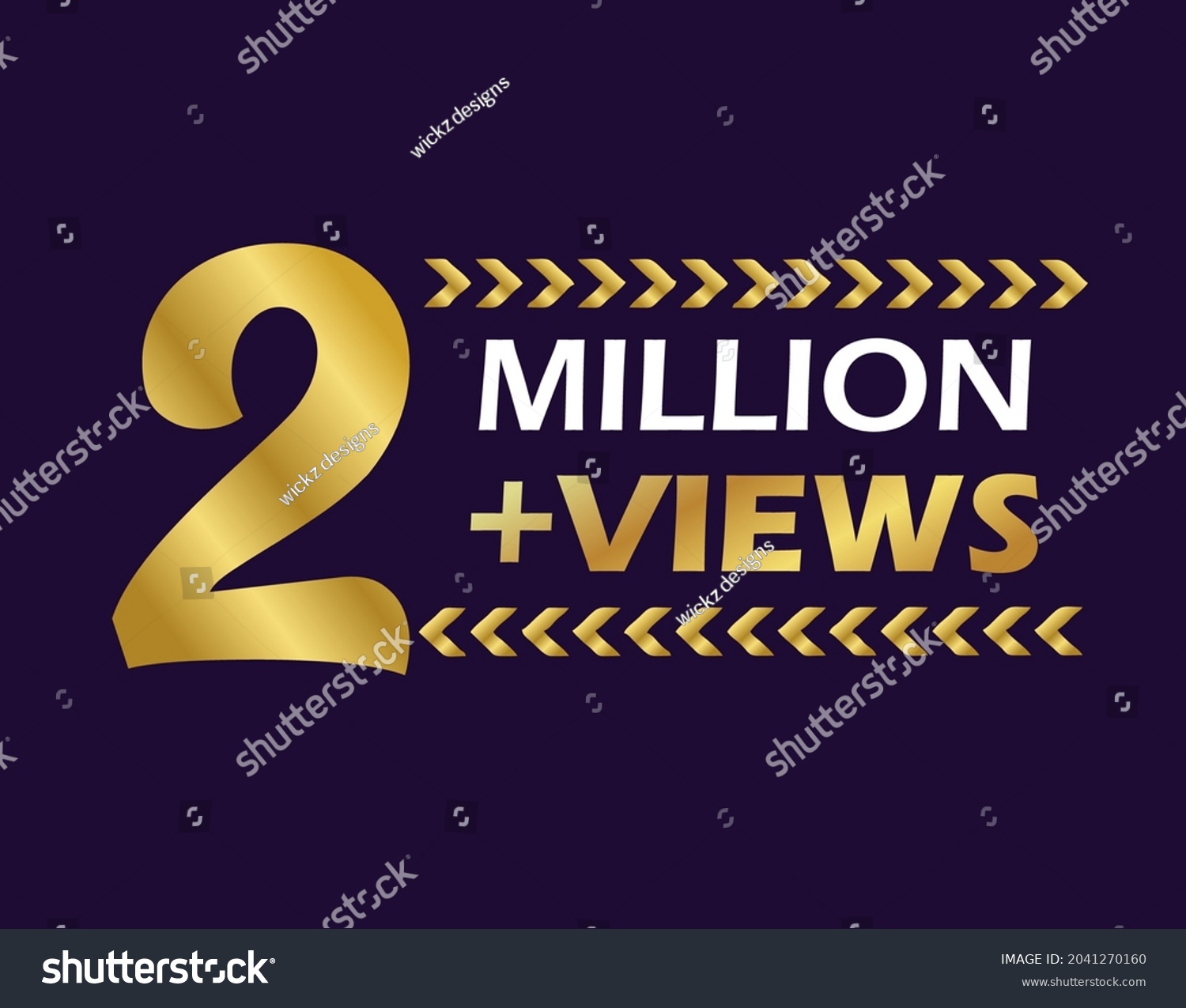 2 Million Views Celebration Background Design Royalty Free Stock