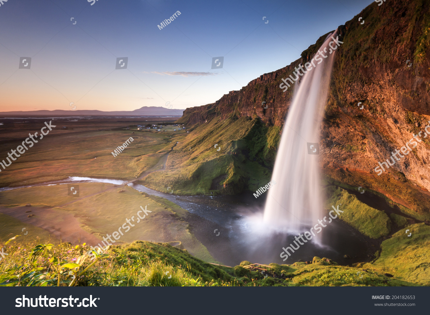 Seljalandsfoss Waterfall in South Iceland. / Seljalandsfoss Waterfall  #204182653