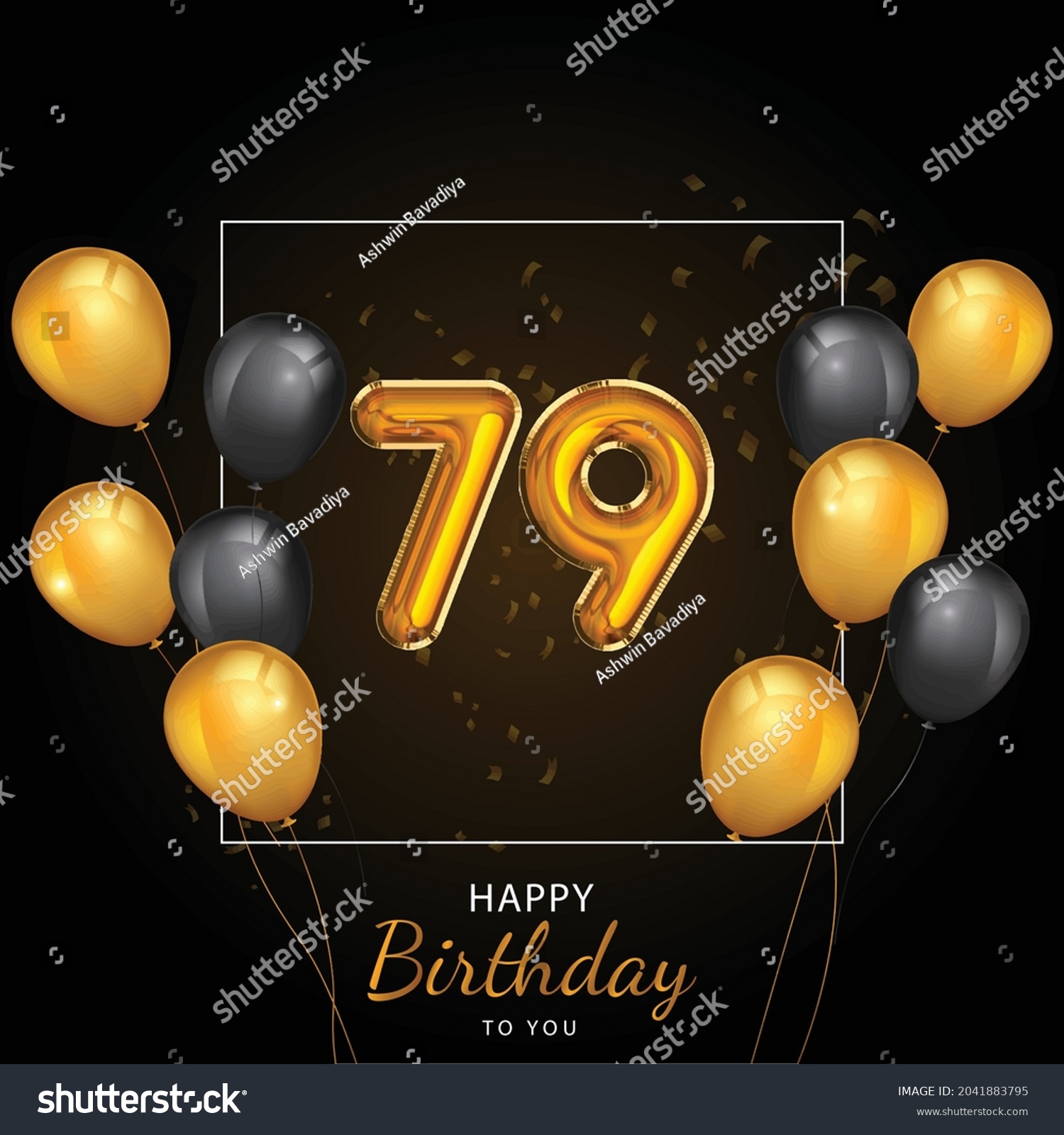 79 Happy Birthday, Greeting Card, Vector - Royalty Free Stock Vector 