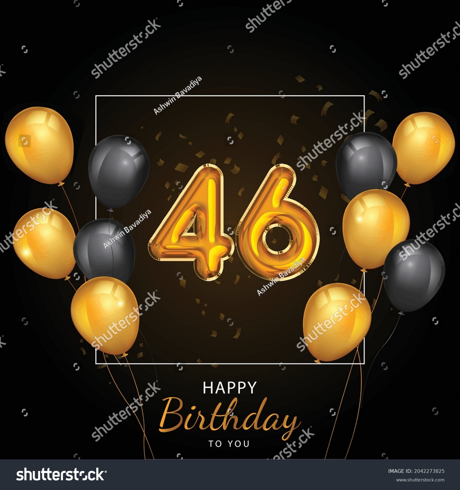 46 Happy Birthday, Greeting card, Vector - Royalty Free Stock Vector ...