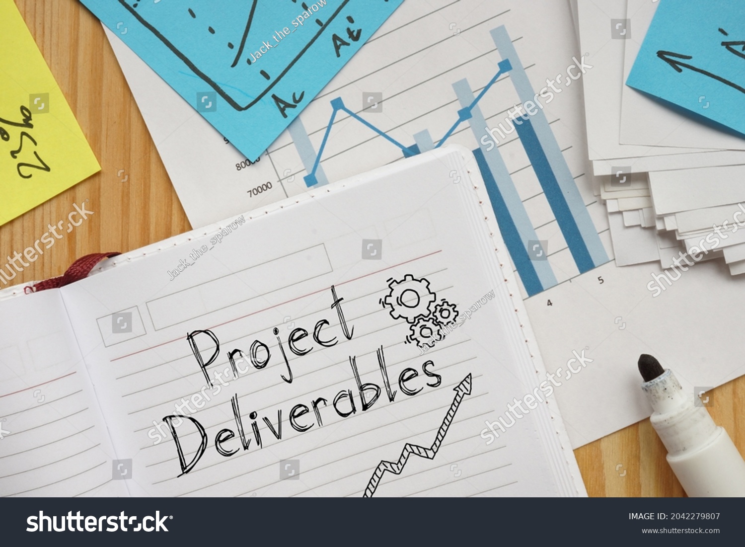 Project deliverables are shown on a business photo using the text #2042279807