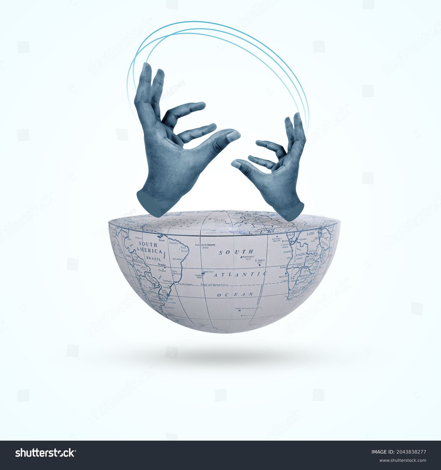 world sign languages, international day of sign languages, hand is on half Earth, 3D rendering, sign languages day #2043838277