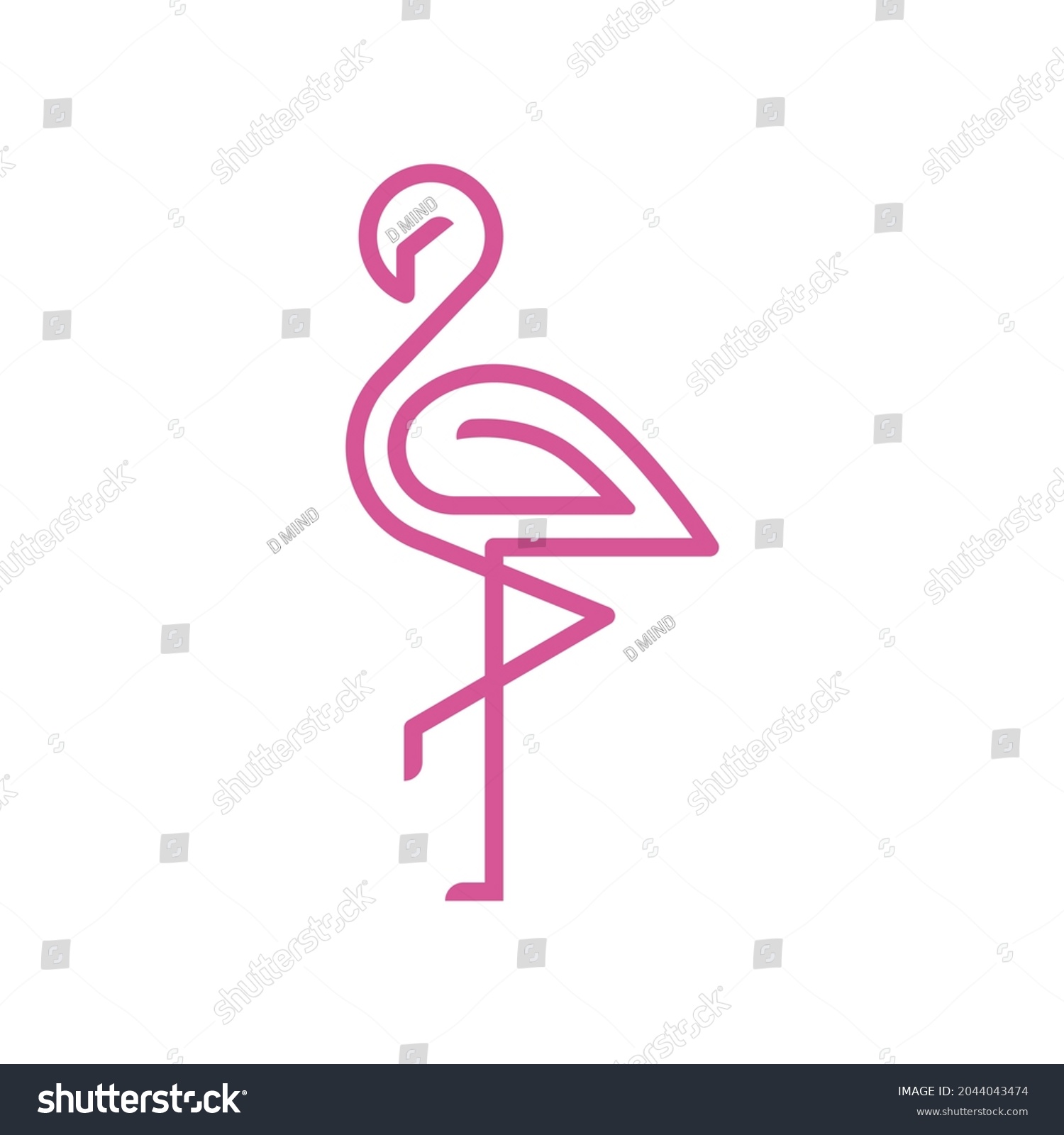 flamingo simple modern logo design #2044043474