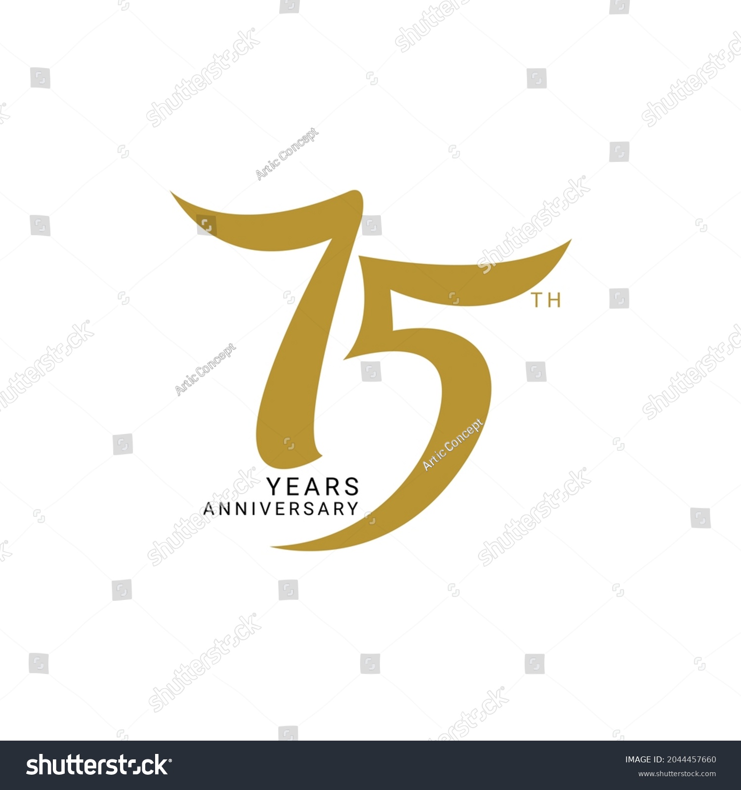 75 Year Anniversary Logo, Vector Template Design - Royalty Free Stock ...