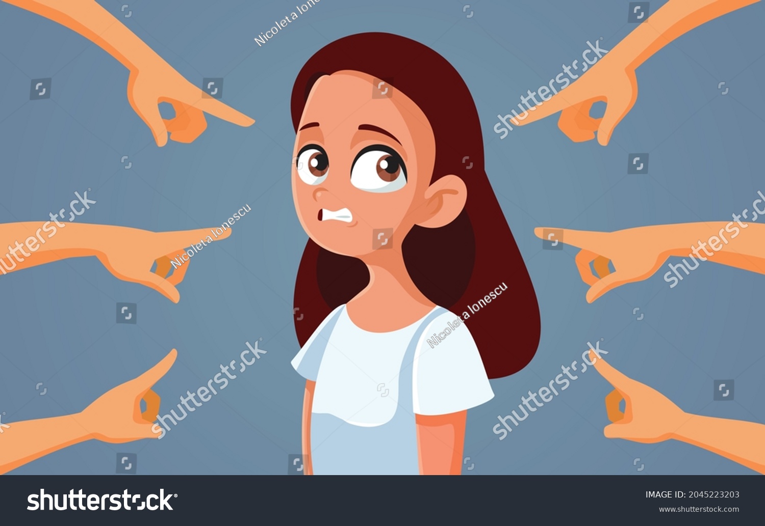 Guilty Teen Girl Facing Accusations Vector - Royalty Free Stock Vector ...