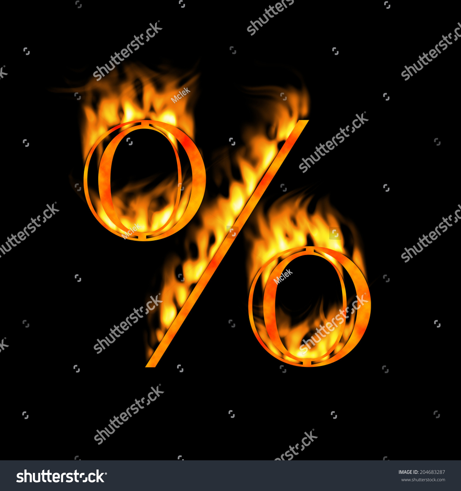 Percent % symbol. Fire alphabet letter isolated on black. Look for more symbols in my gallery. #204683287