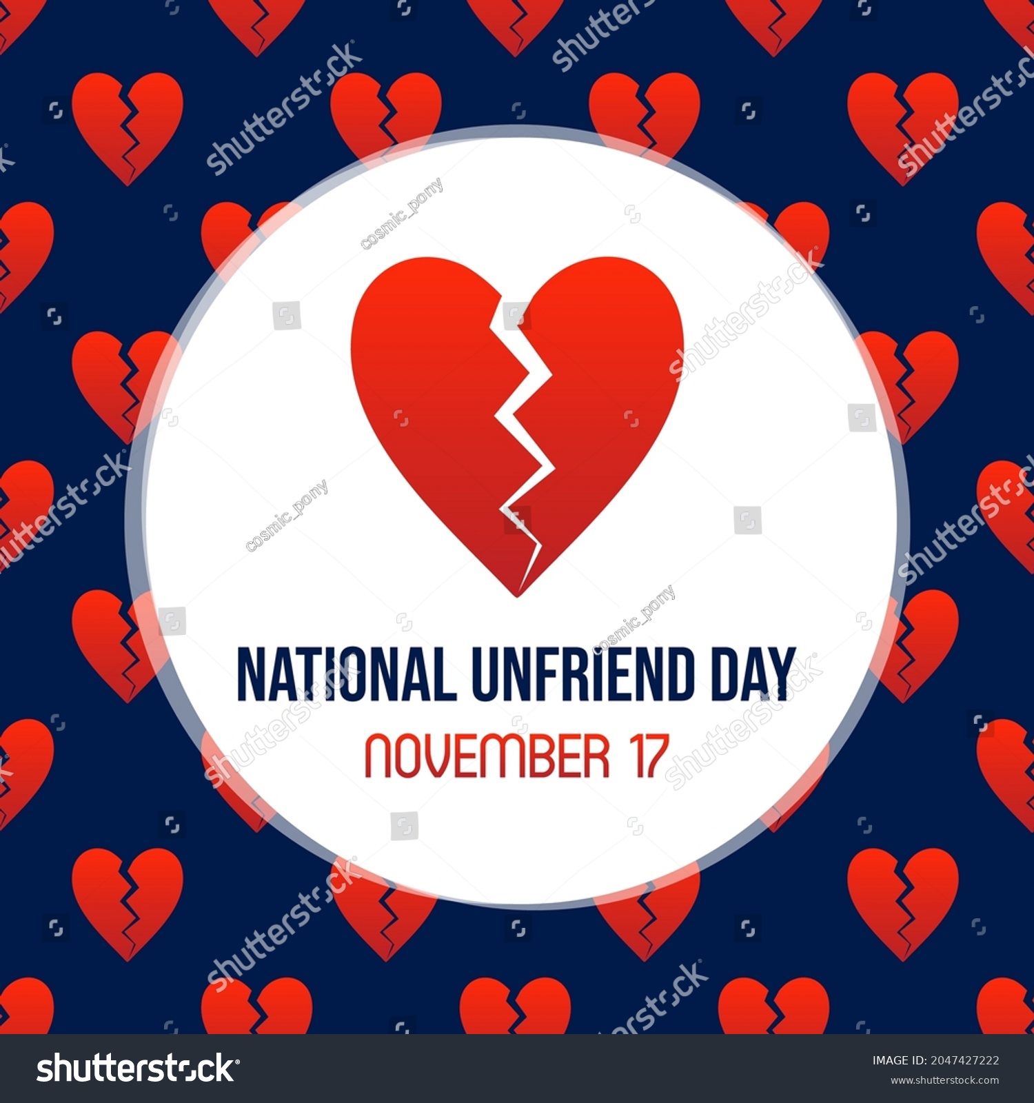 National Unfriend Day social media card, Royalty Free Stock Vector