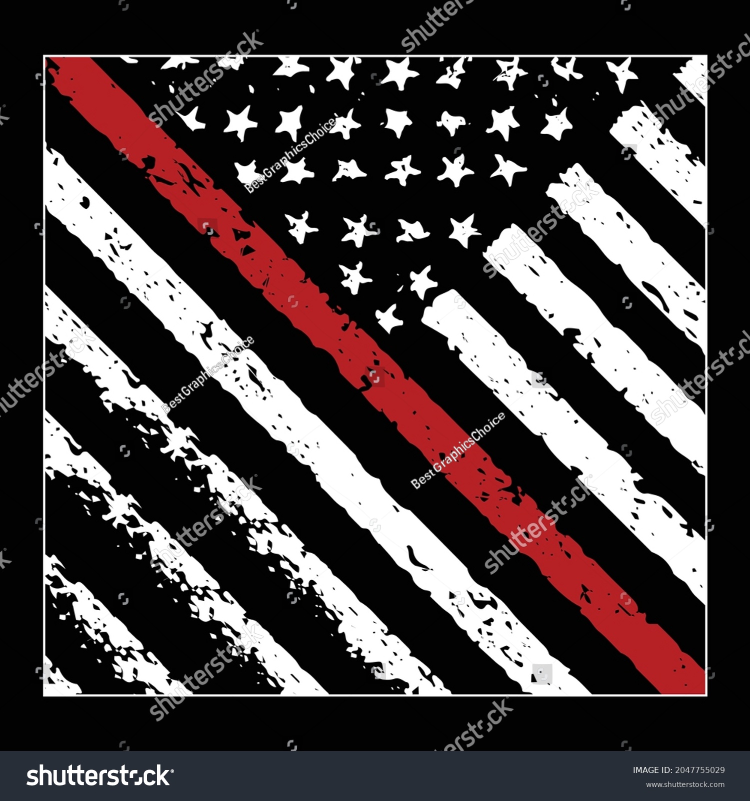 Firefighter Thin Red Line American Flag T Shirt Royalty Free Stock