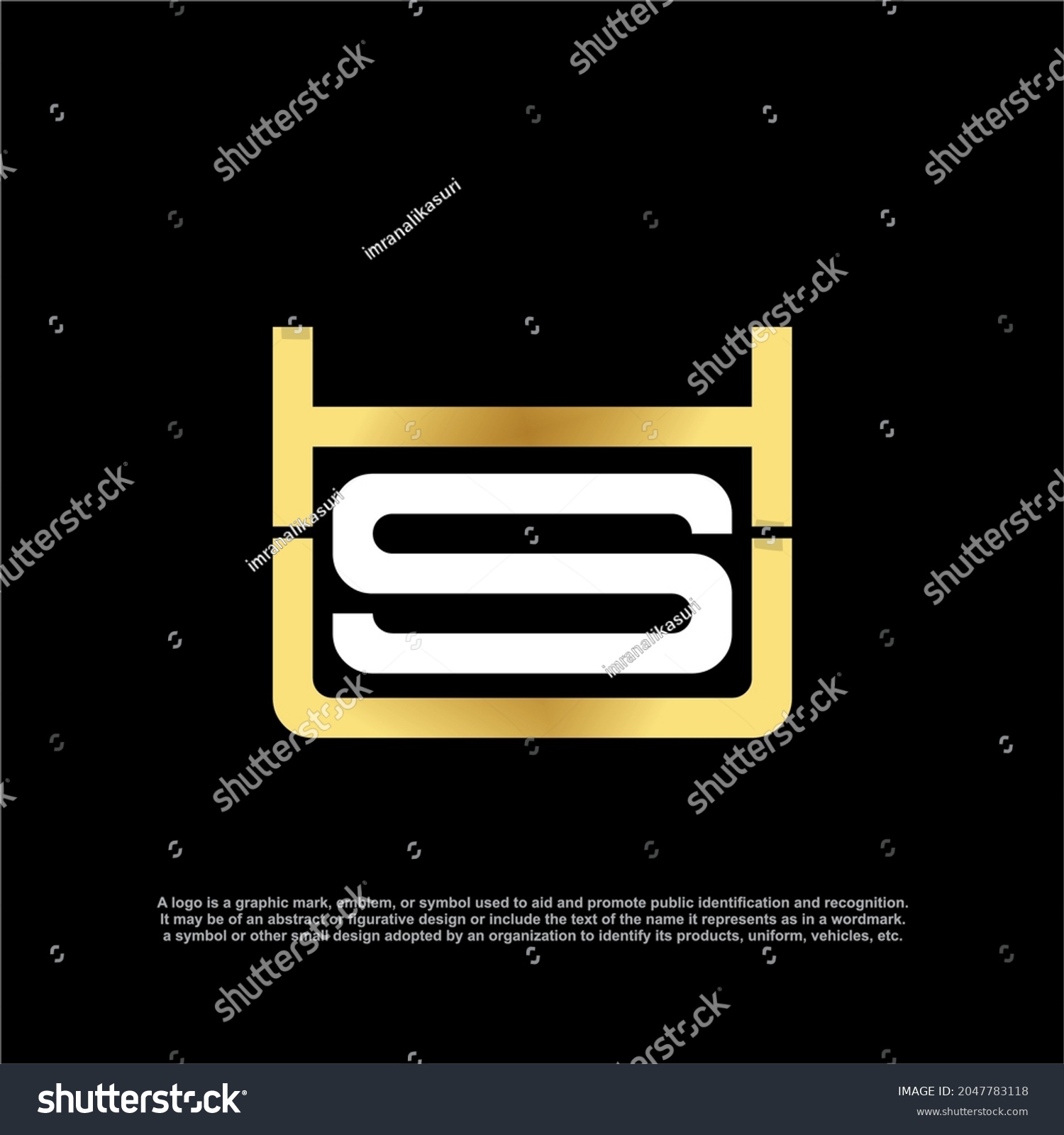 Modern Letter Hsu Vector Logo Letter Uhs Vector Royalty Free Stock