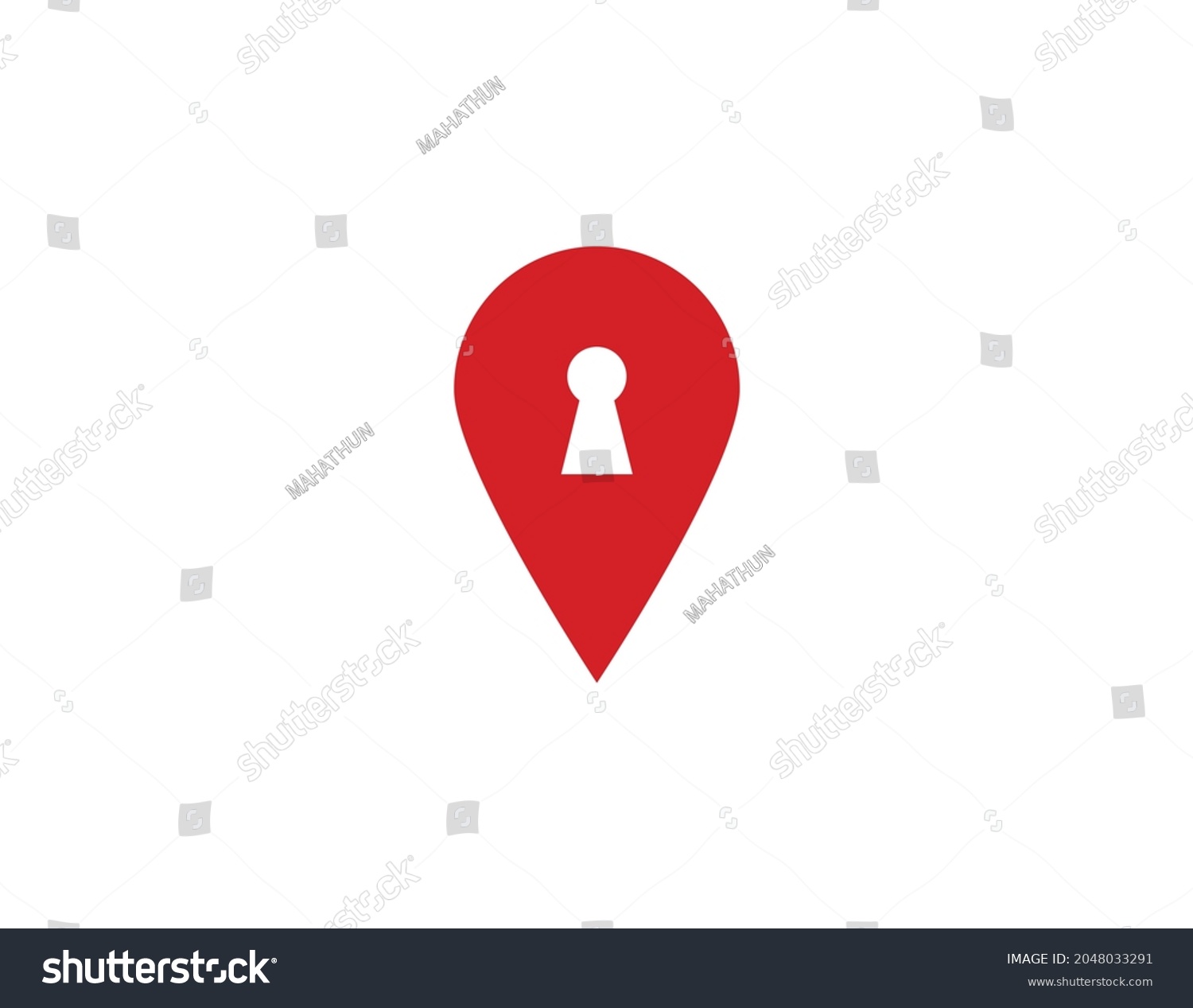 Keyhole And Location Icon Gps Pointer Map Pin Royalty Free Stock Vector 2048033291 