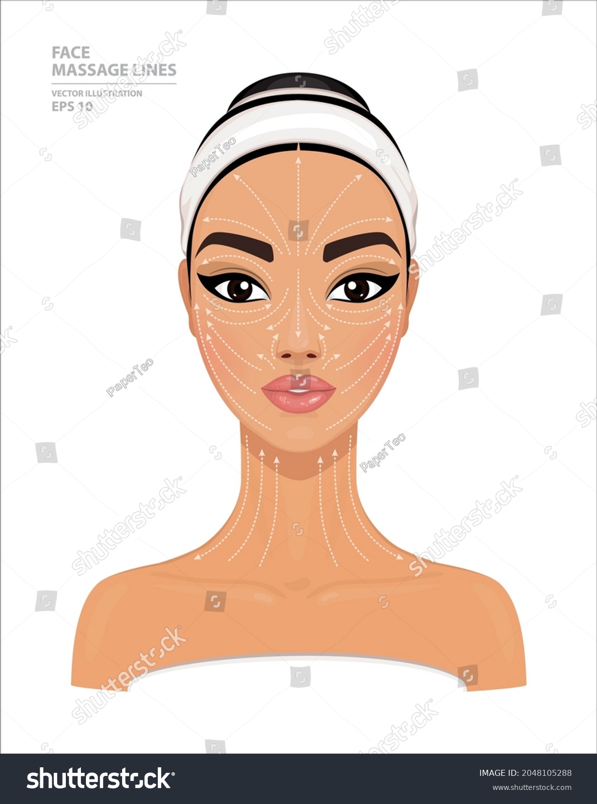 How To Do Lymphatic Drainage Massage Face Royalty Free Stock Vector