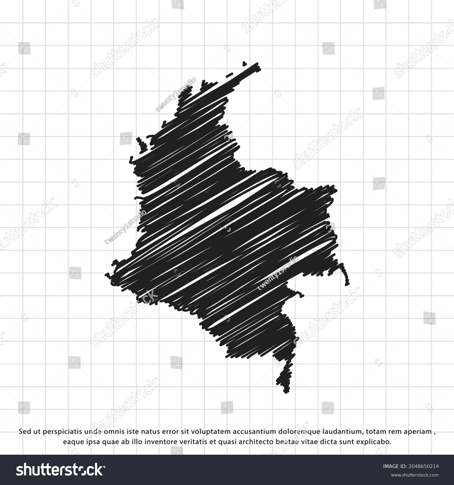 Map Of Colombia Freehand Drawing On A Sheet Of Royalty Free Stock Vector Avopix Com