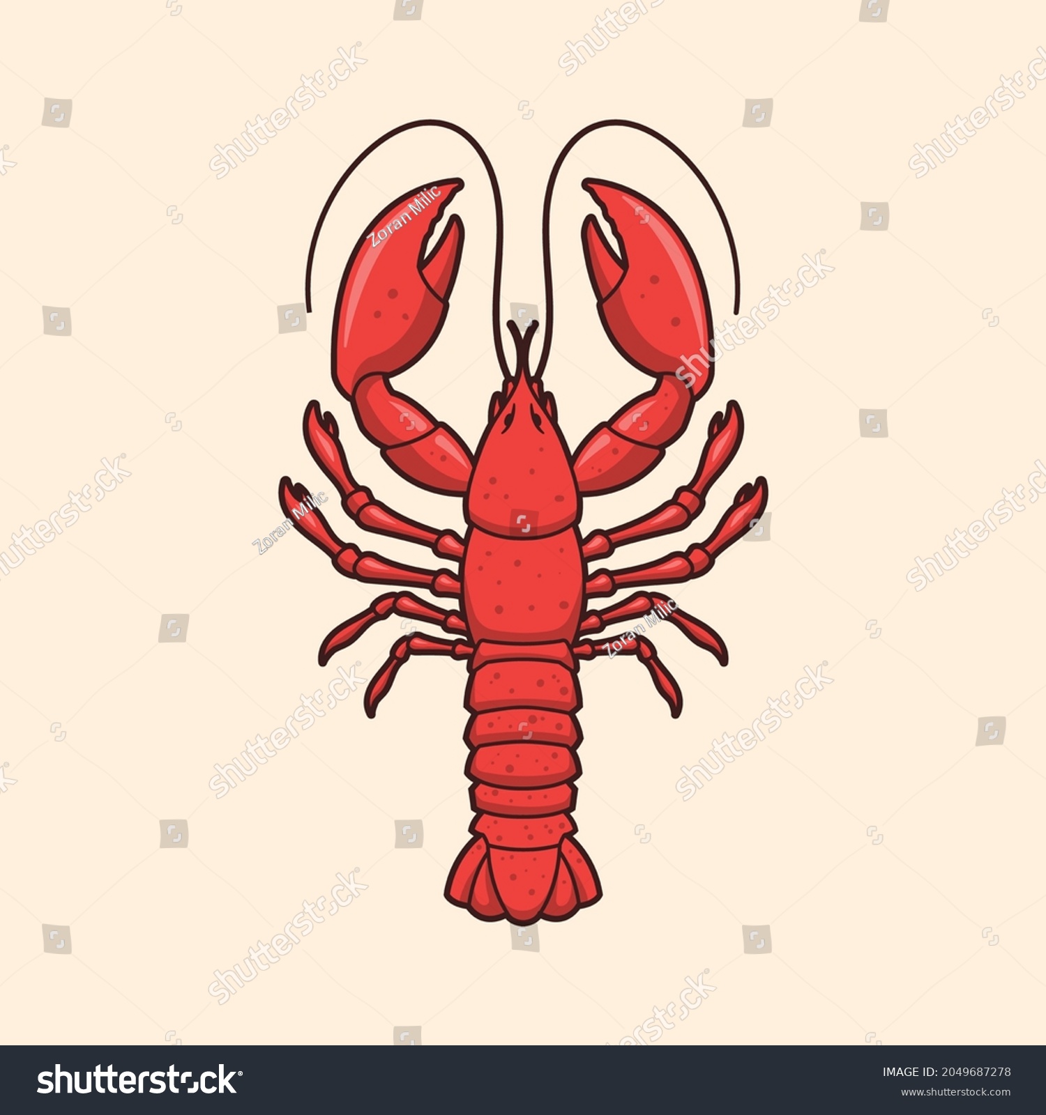 Red lobster drawing vector illustration #2049687278