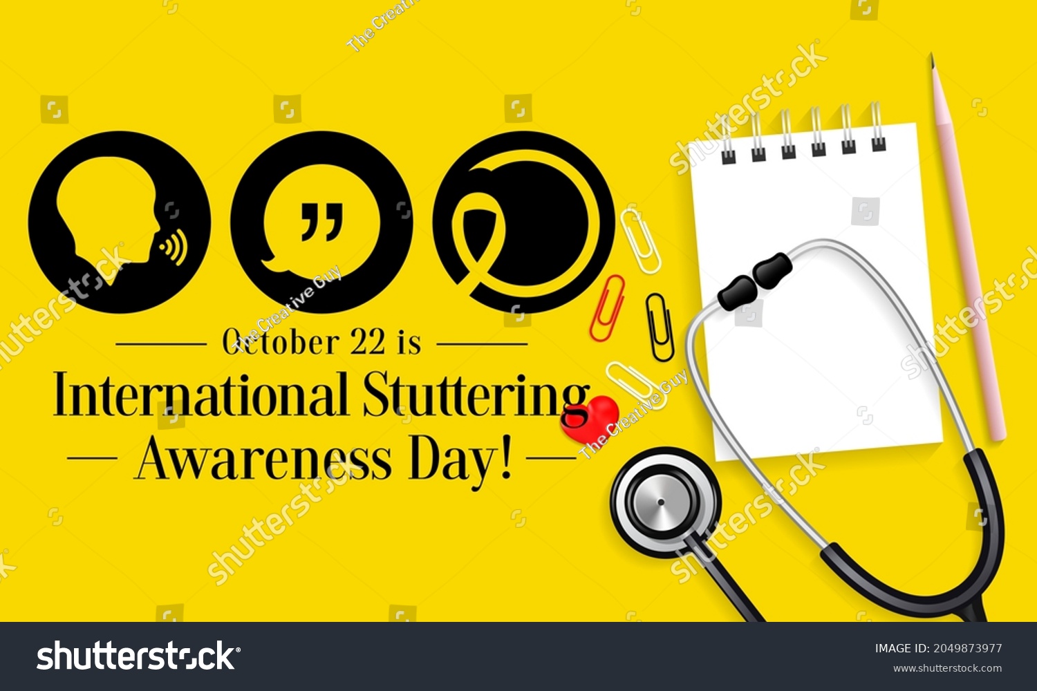 International Stuttering awareness day is - Royalty Free Stock Vector ...