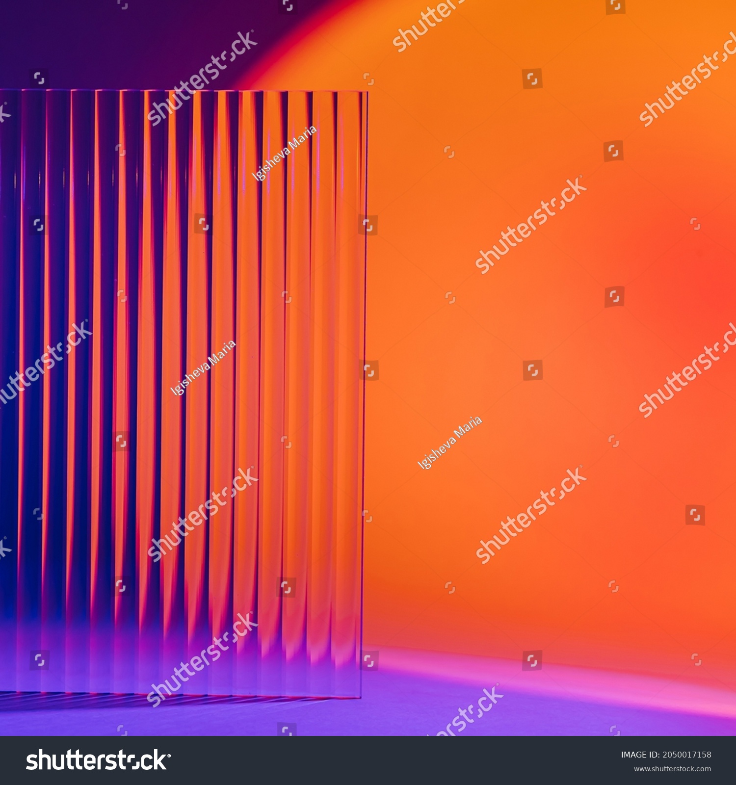 Colorful gradient background with ribbed acrylic plate #2050017158