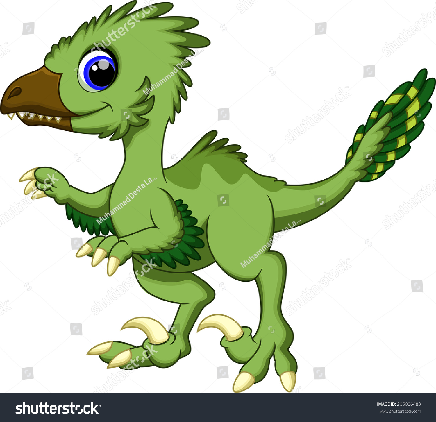 Cute deinonychus cartoon - Royalty Free Stock Photo 205006483 - Avopix.com