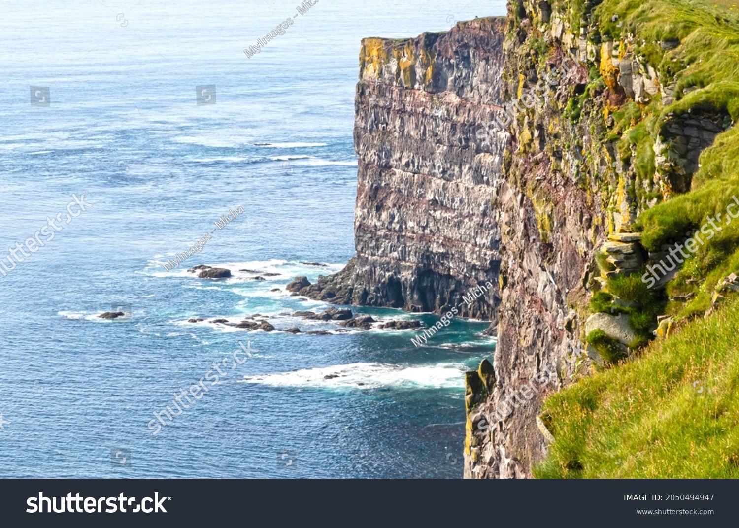 These majestic high cliffs are in Latrabjarg promontory, westernmost point in Iceland - Home to millions of birds, they re Europe's largest bird cliffs, 14Km long and up to 440m high #2050494947