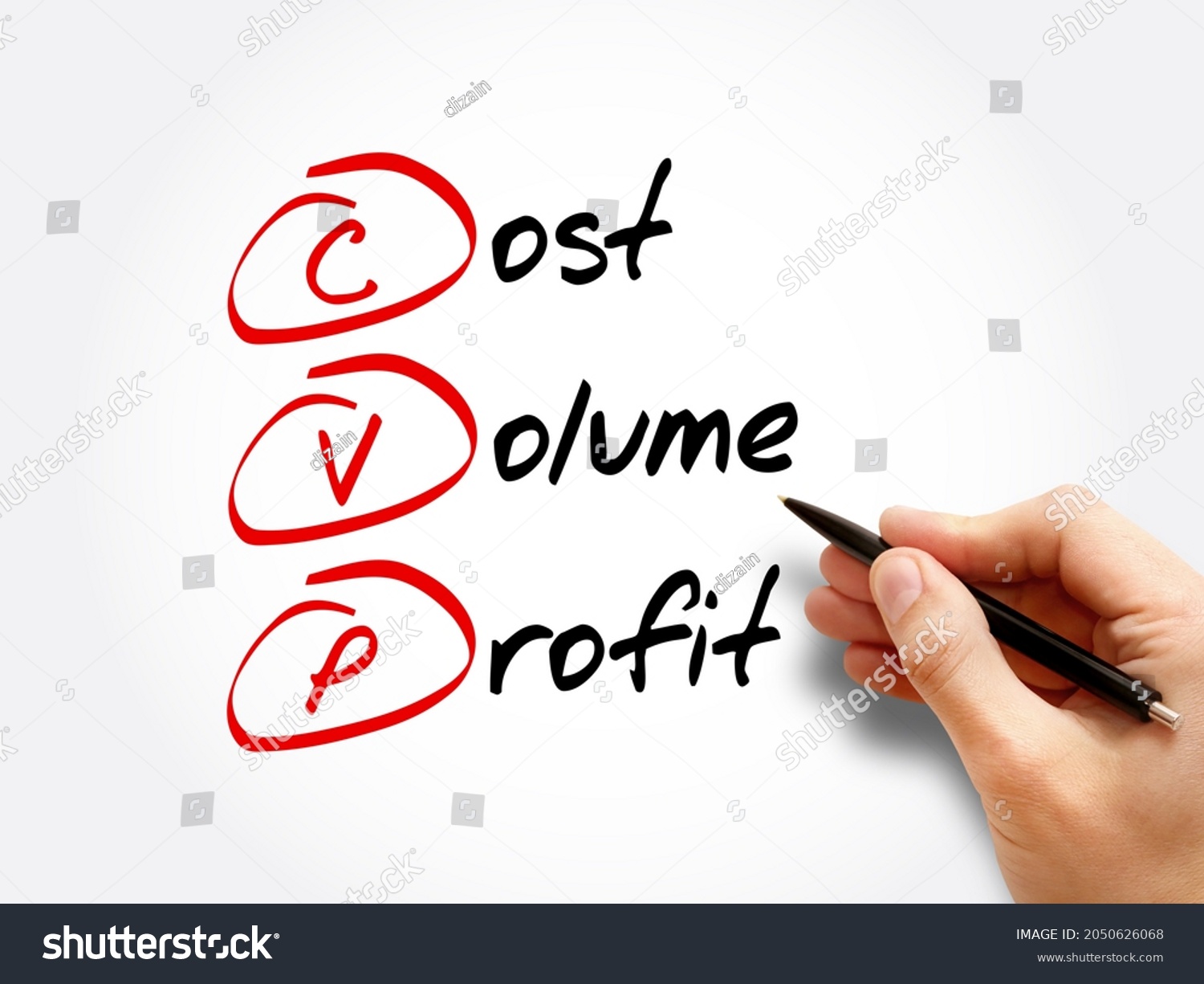 CVP – Cost Volume Profit acronym, business concept background #2050626068