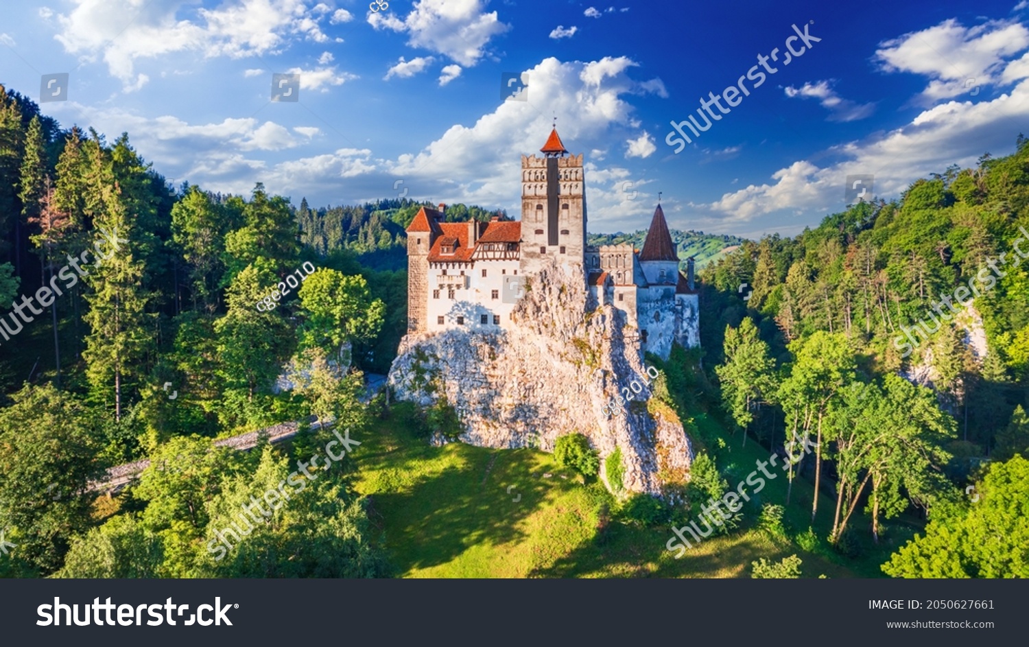 Bran Castle, Romania. Place of Dracula in Transylvania, Carpathian Mountains, romanian  famous destination in Eastern Europe #2050627661