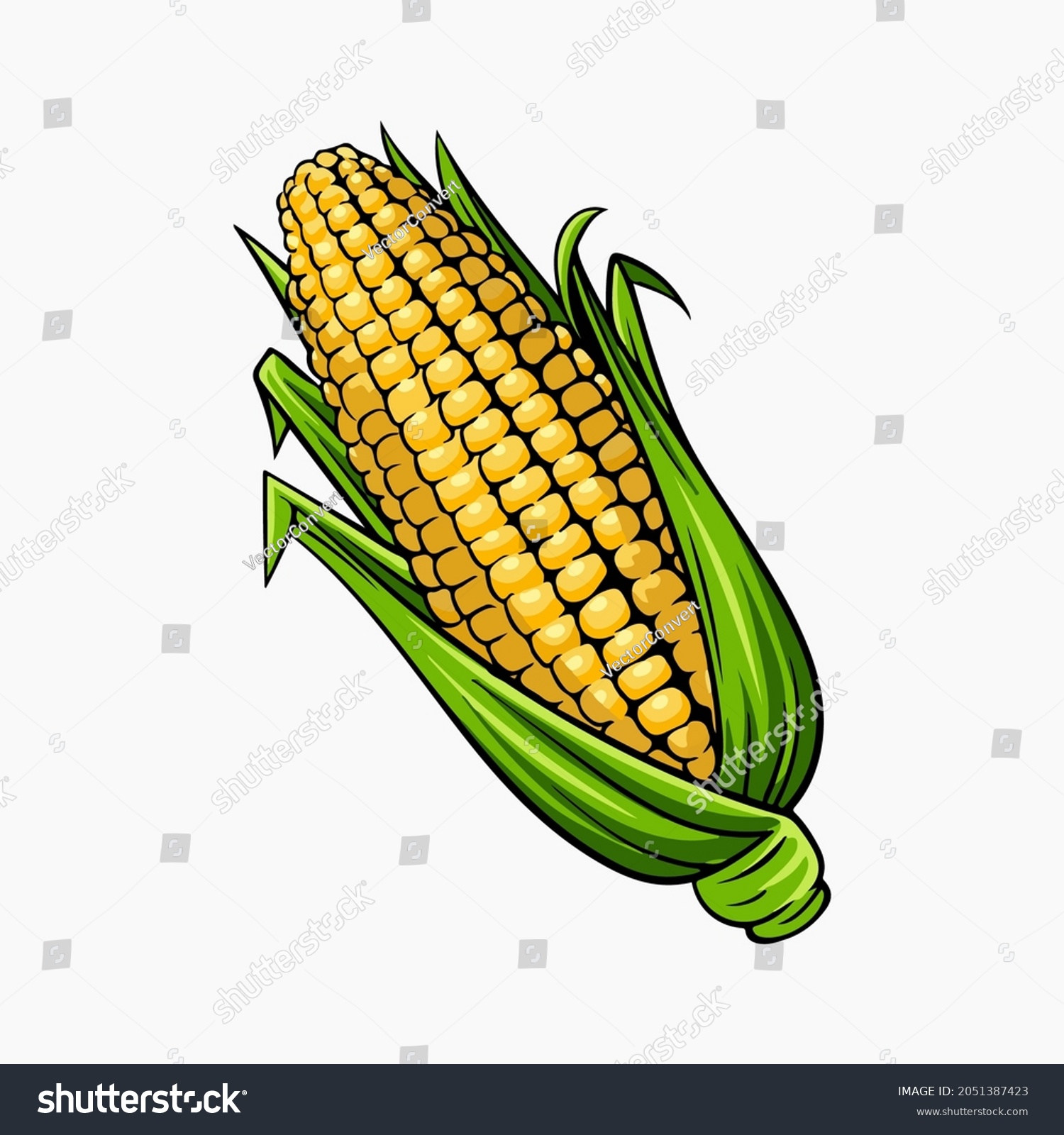 Corn Vector Illustration Cartoon Clipart #2051387423