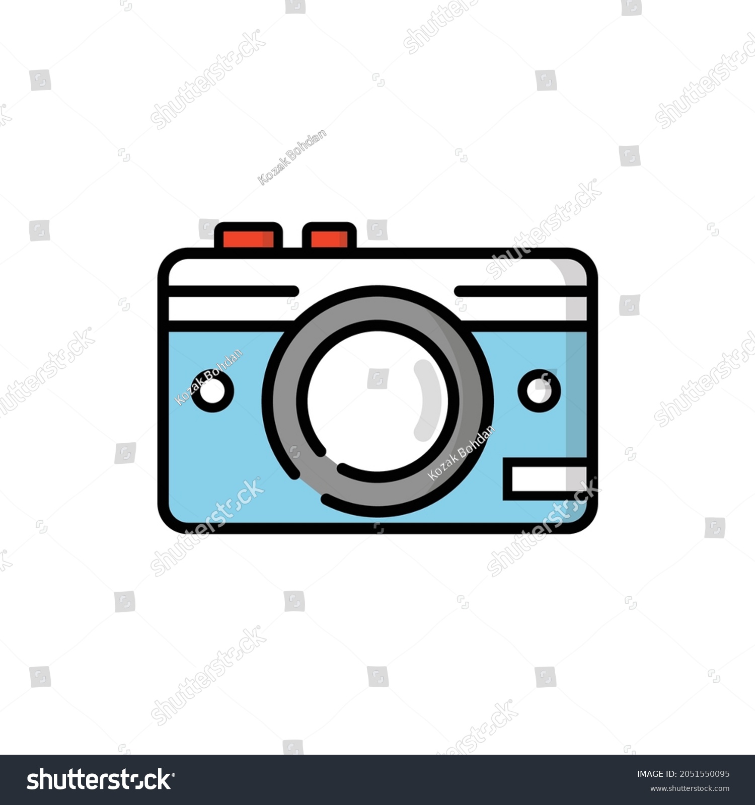 Cartoon camera on a white background. Can be - Royalty Free Stock ...