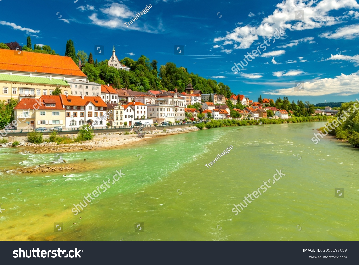 View of the River Steyr in the beautiful Austrian city of Steyr #2053197059