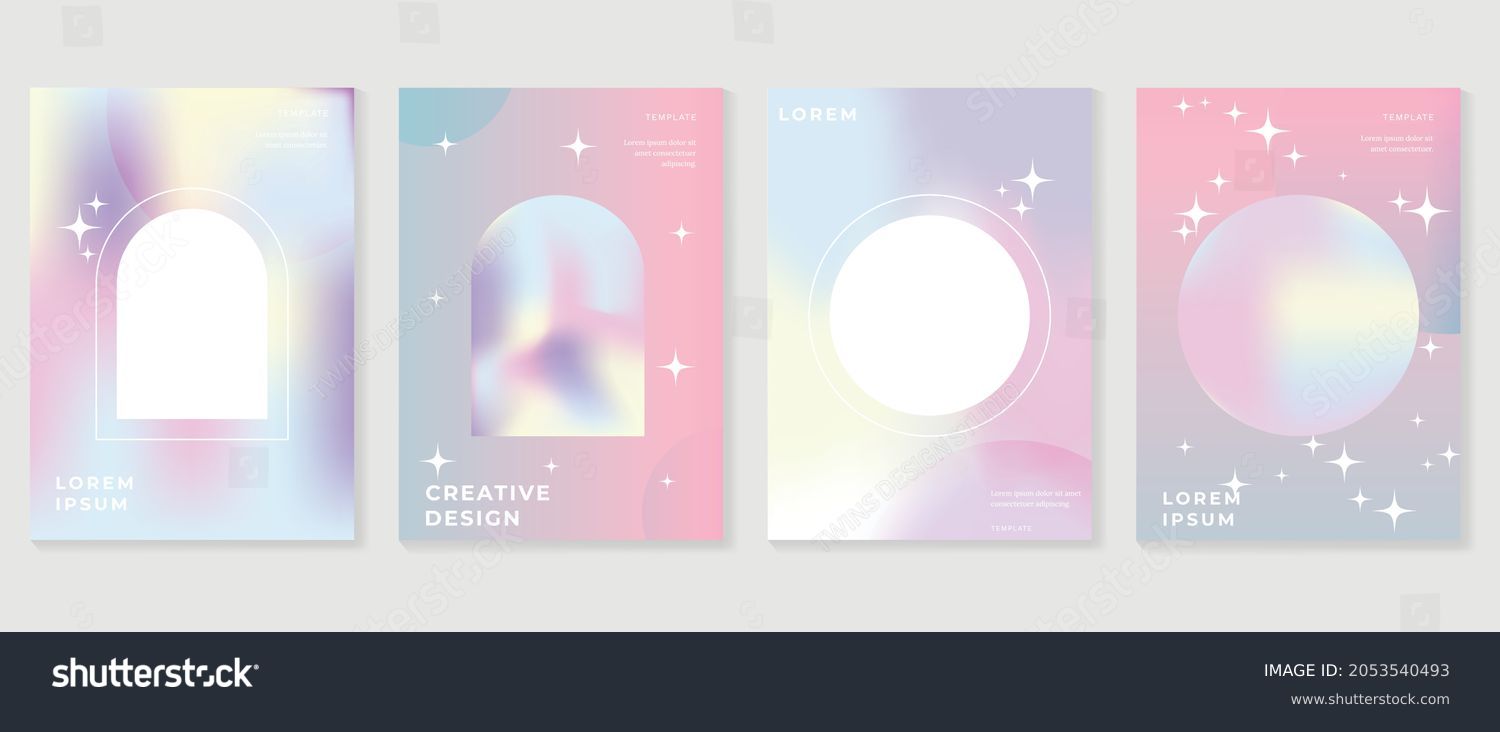 Fluid gradient background vector. Cute and minimalist style posters, Photo frame cover with pastel colorful geometric shapes and liquid color. Modern wallpaper design for social media, idol poster. #2053540493