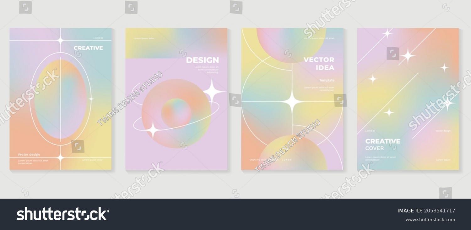 Fluid gradient background vector. Cute and minimalist style posters, Photo frame cover, wall arts with pastel colorful geometric shapes and liquid color. Modern wallpaper design for social media, idol #2053541717