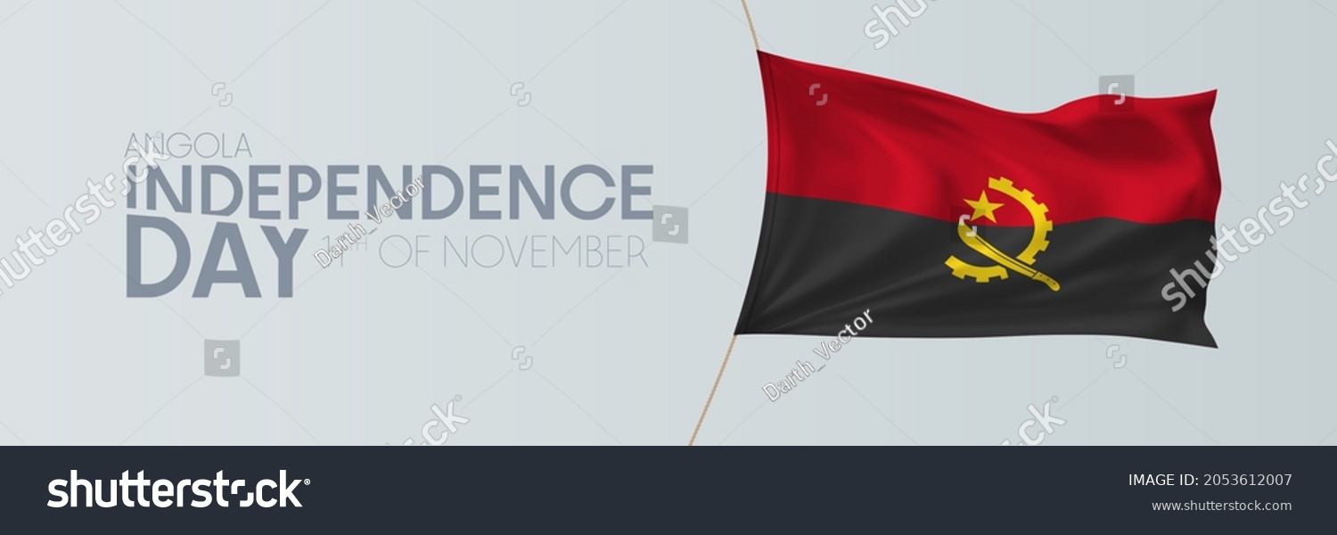 Angola independence day vector banner, greeting - Royalty Free Stock ...