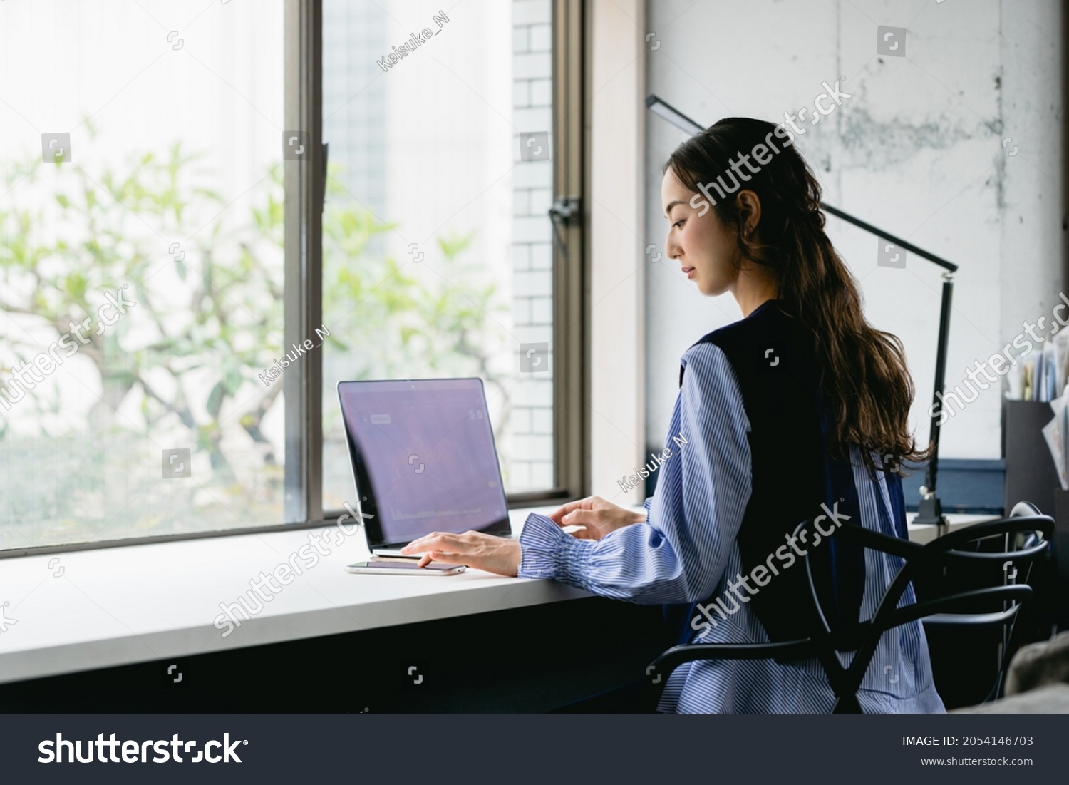 Working woman (home and telework office) #2054146703