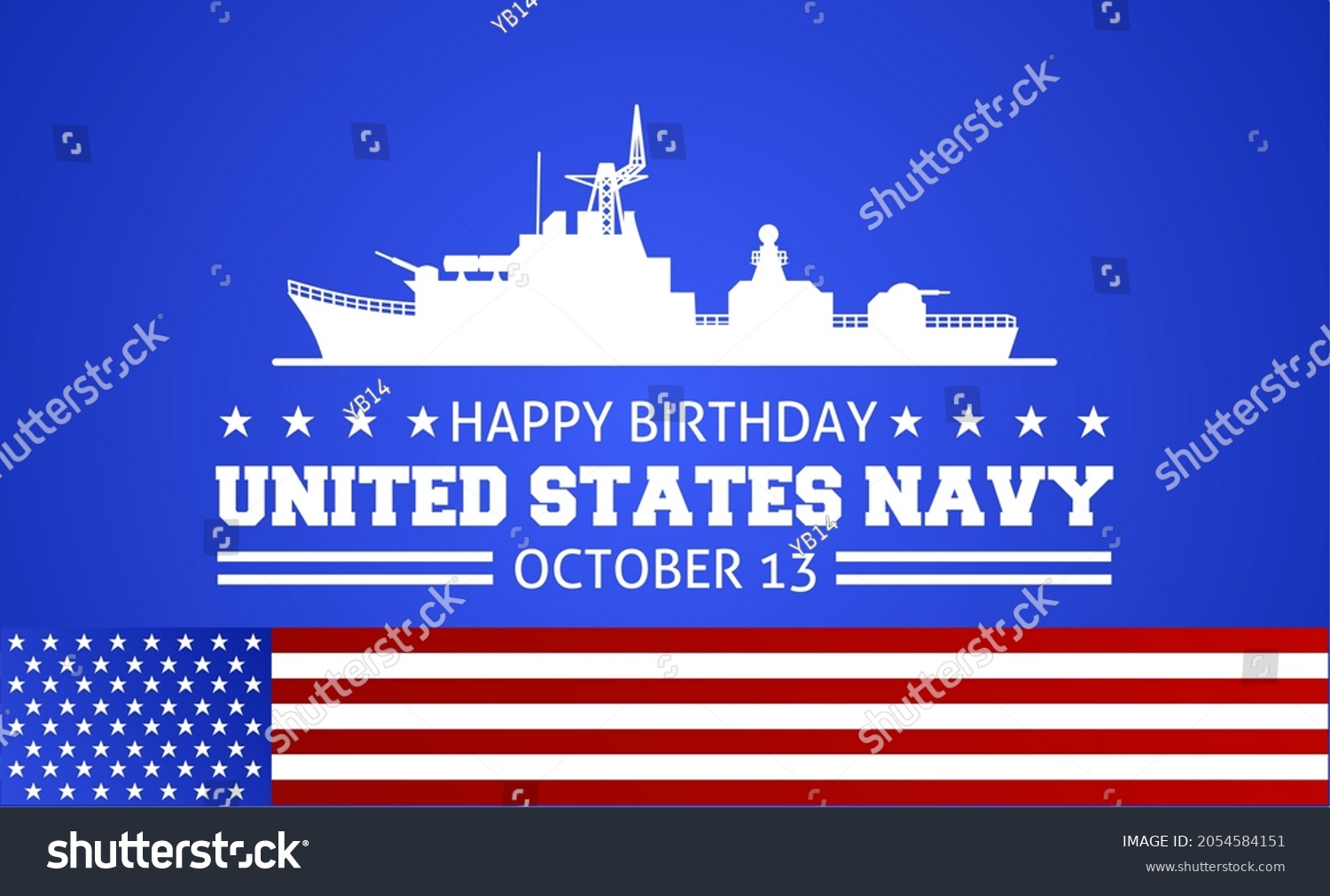 Happy Birthday United States Navy theme symbol Royalty Free Stock