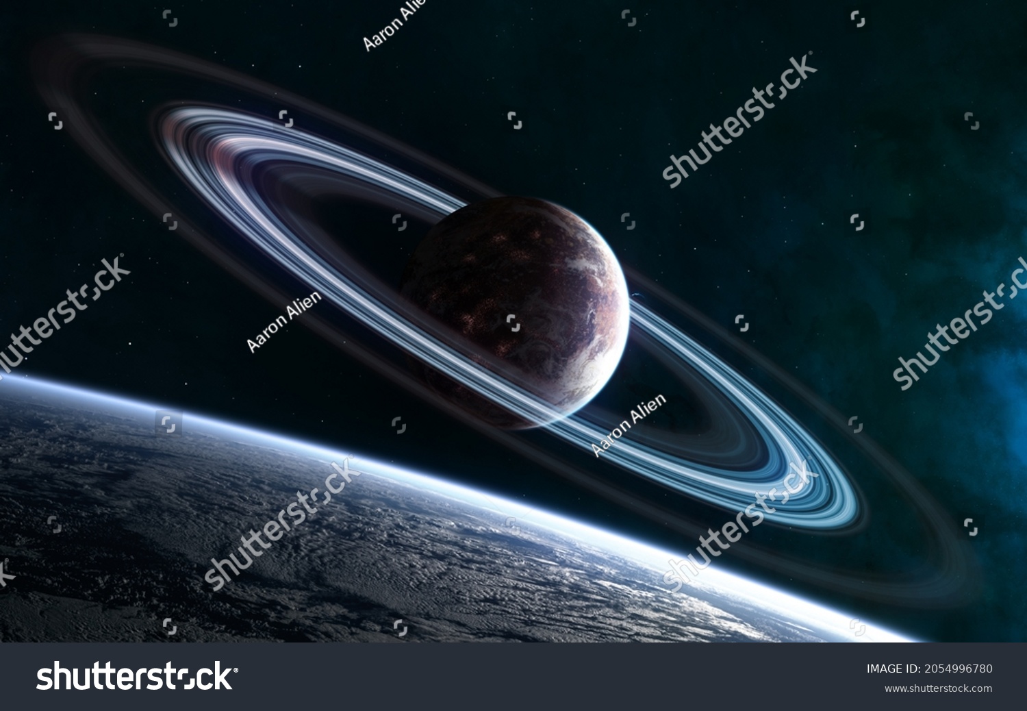 Cosmic landscape. Planets in deep space. Science fiction. Elements of this image furnished by NASA #2054996780