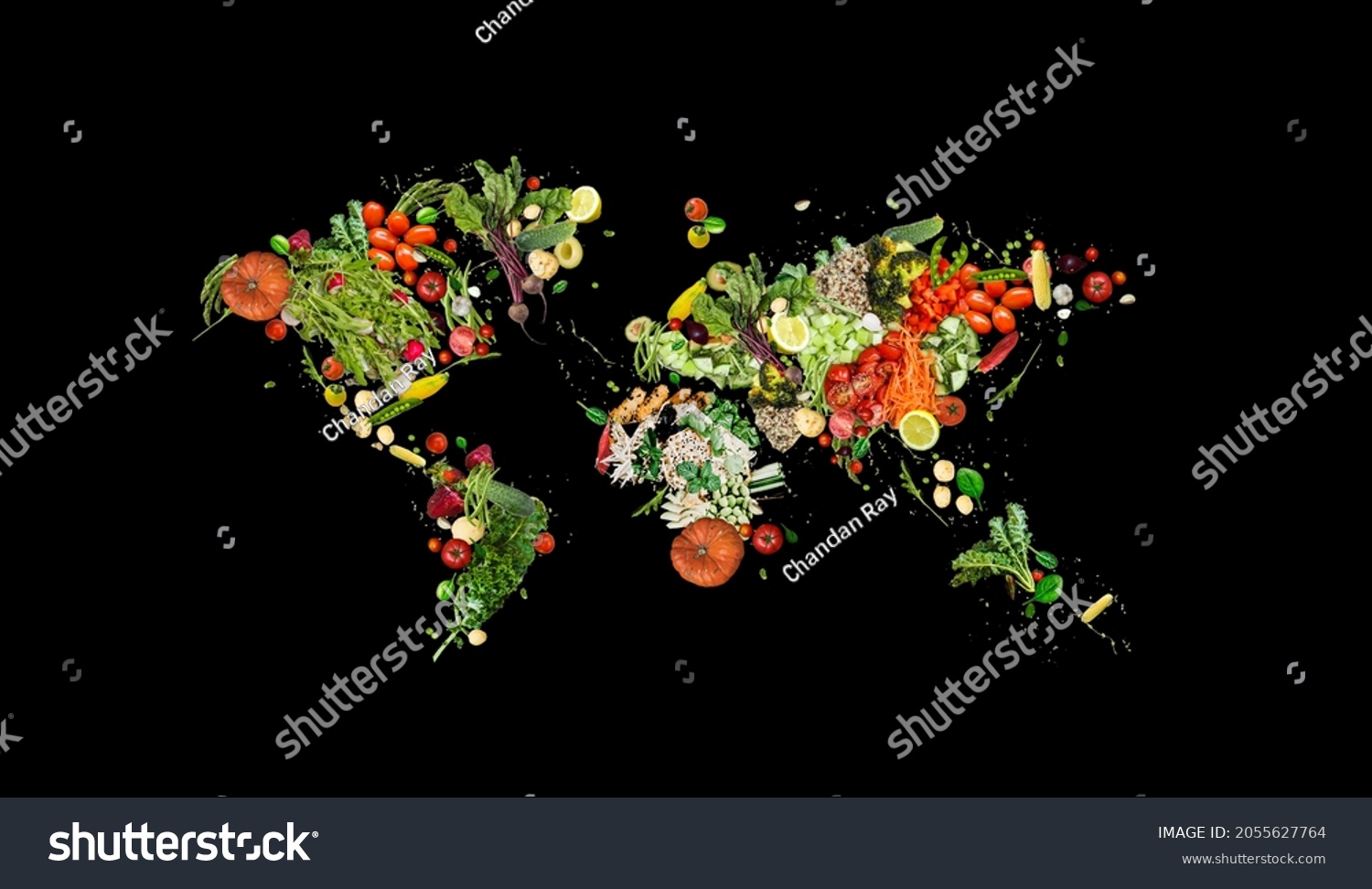 colourful world food day poster with world map #2055627764